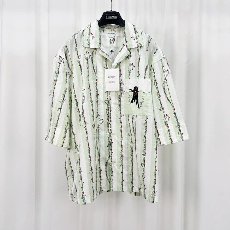 Bottega Veneta Bottega Veneta Dog Stripe Short Sleeve Shirt-yf Size US L / EU 52-54 / 3 - 1 Thumbnail