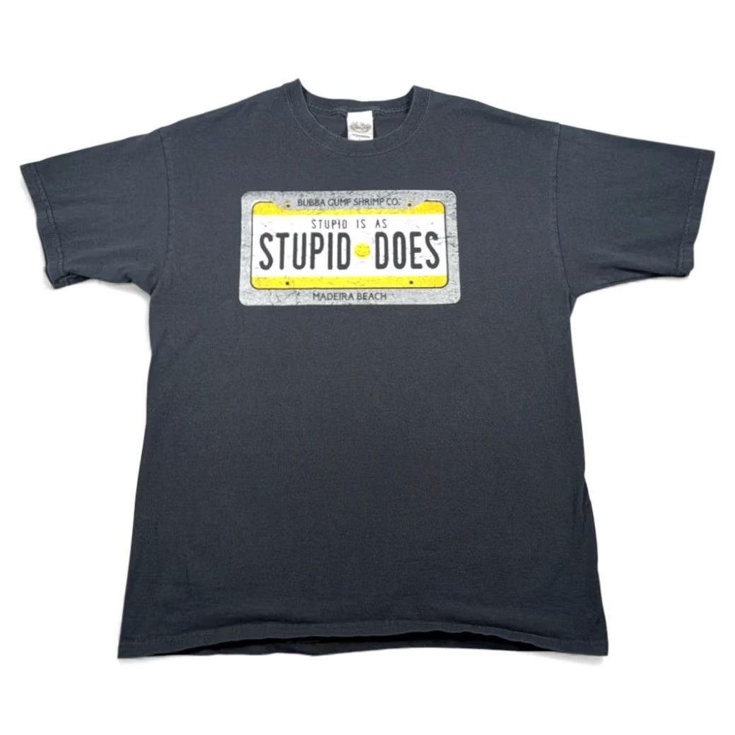Shrimps Vintage Bubba Gump Shrimp Shirt Adult LARGE Black MadeIra Beach Stupid Is Y2K Size US L / EU 52-54 / 3 - 2 Thumbnail