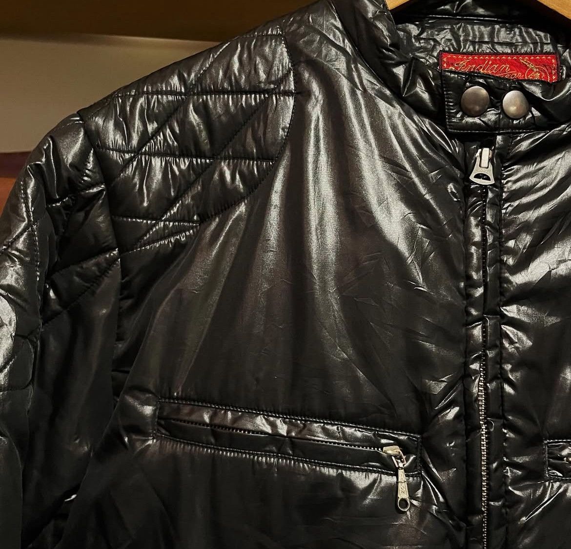 Toyo Enterprises 2000s Indian Motorcycle Puffer Down Collarless Biker Size US M / EU 48-50 / 2 - 2 Thumbnail