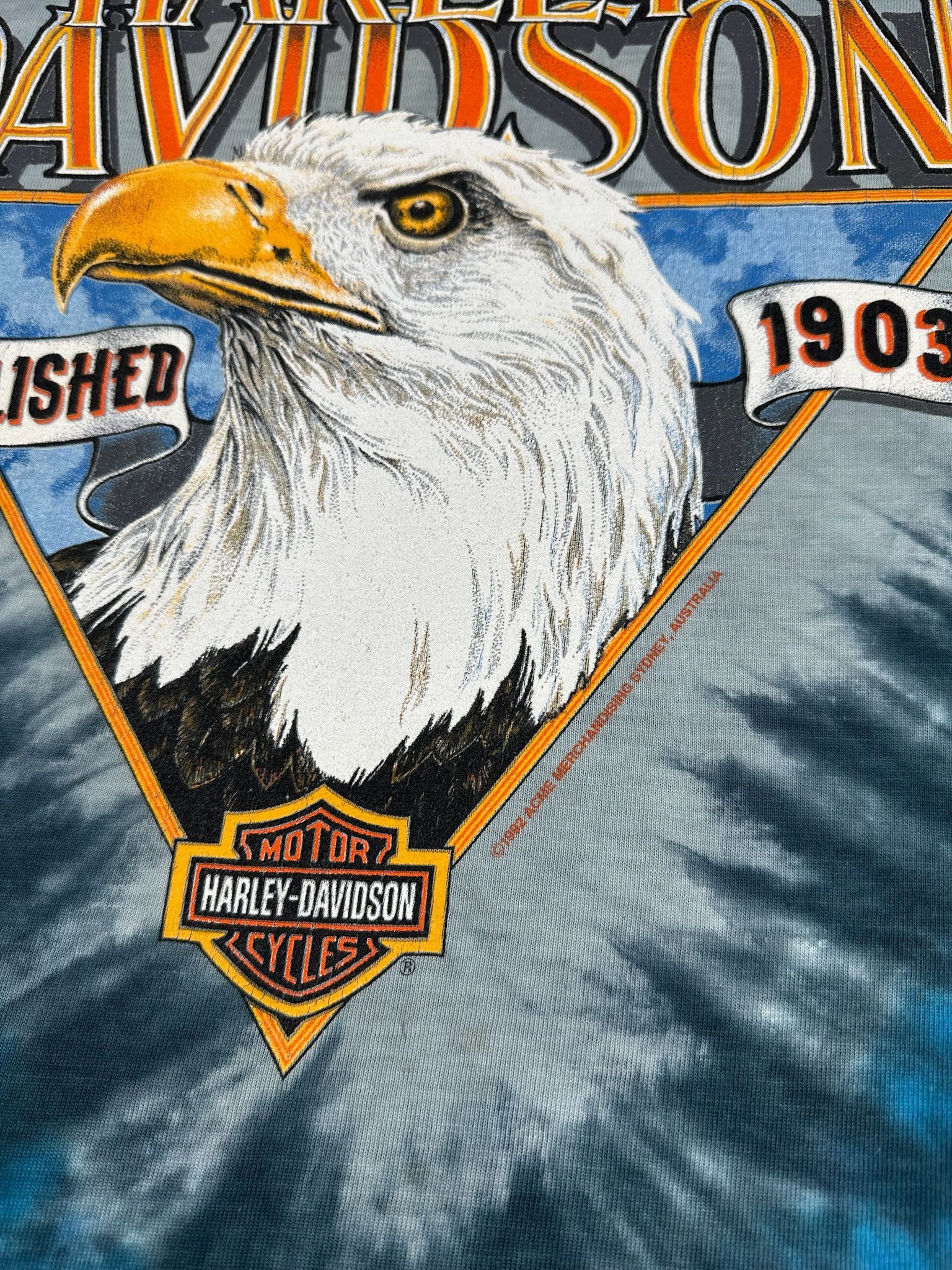 Harley Davidson Harley Davidson vintage t shirt 1992 eagle Size US XL / EU 56 / 4 - 3 Thumbnail