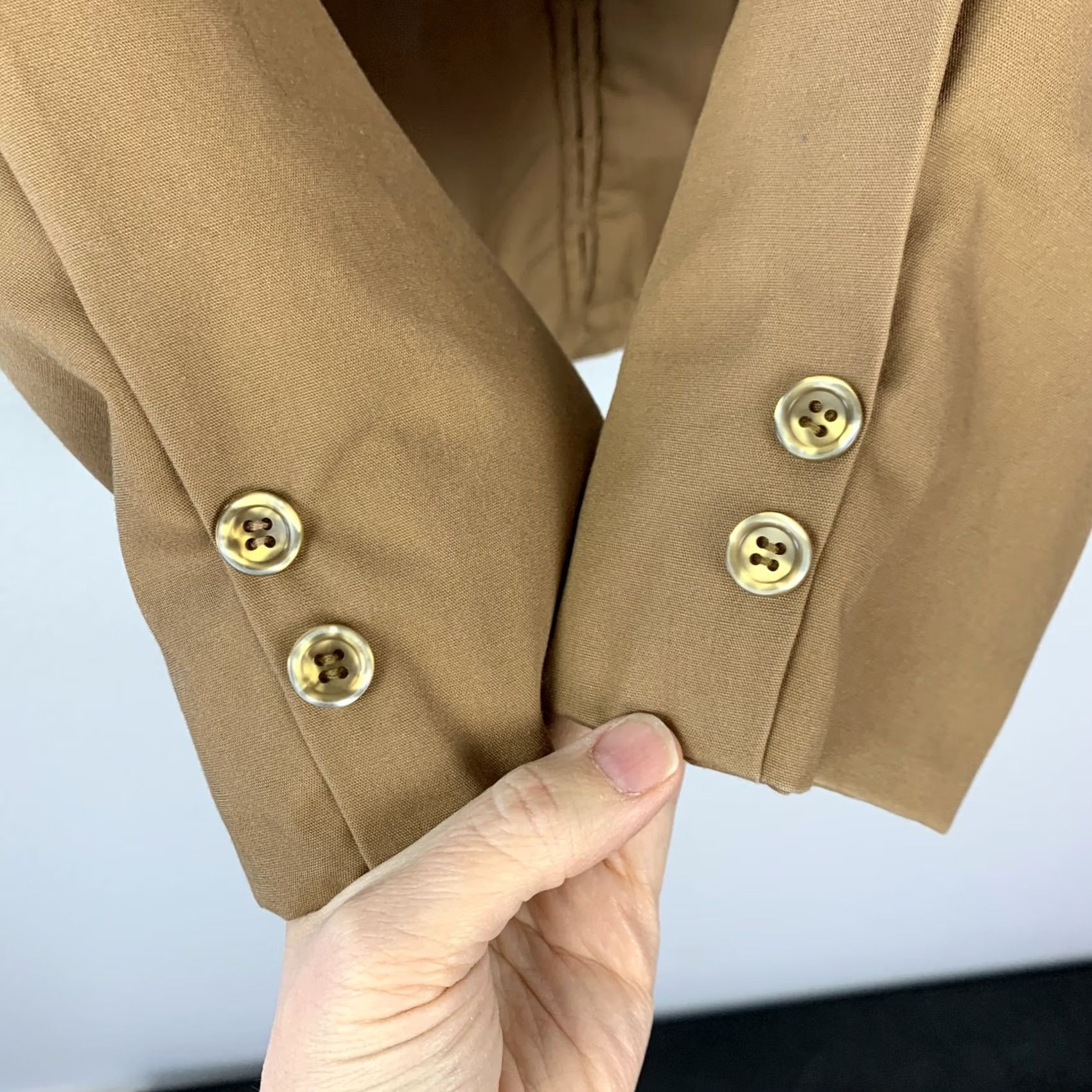 Vintage VINTAGE Campus Bomber Shirt Mens Tan Brown 70s Faux Fur Lined Made in USA 40 Regular Cozy Casual Size US XXS / EU 40 - 3 Thumbnail