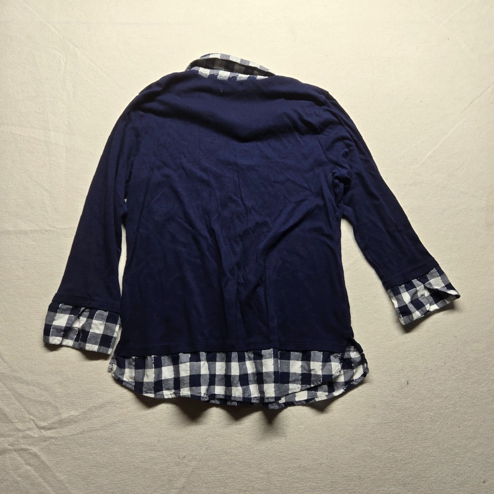 Vintage Kim Rogers Long Sleeve T-Shirt Women's L Blue Solid Casual Classic Size L / US 10 / IT 46 - 7 Thumbnail
