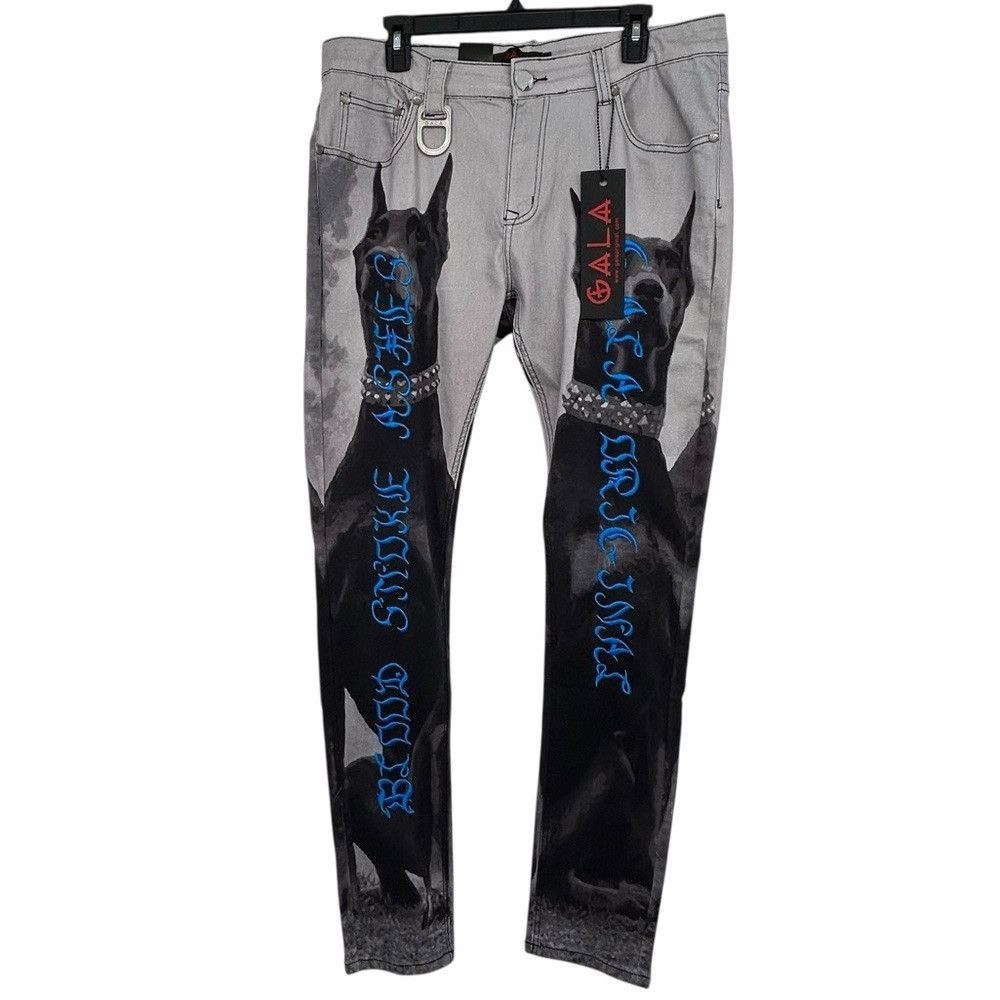 Other Gala Jeans NWT $180 Doberman Dog Graphic Gothic Streetwear Size US 36 / EU 52 - 1 Thumbnail