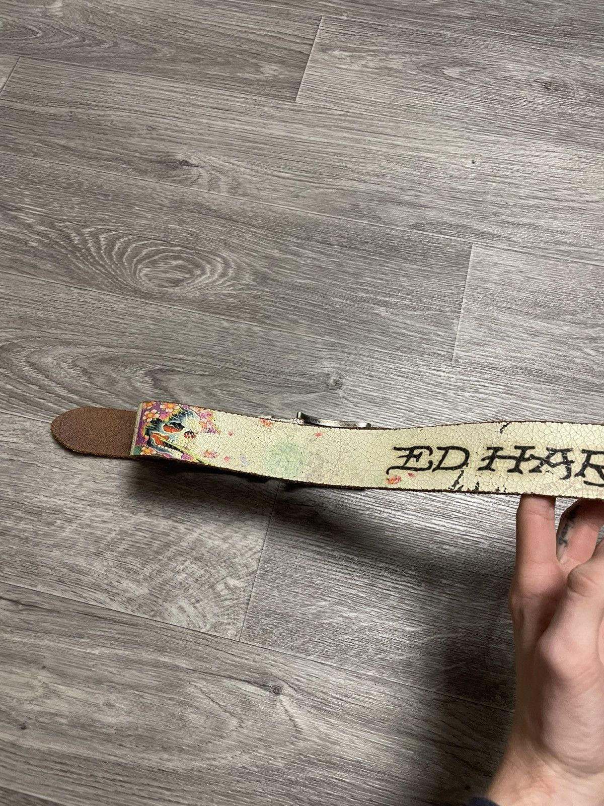 Ed Hardy Vintage Ed Hardy Tattoo Graphic Leather Belt Y2K Size ONE SIZE - 10 Thumbnail