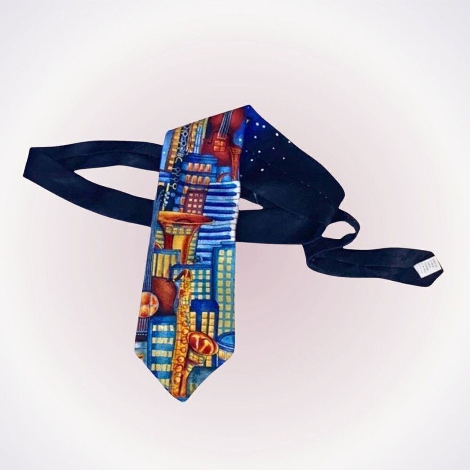 Other RM Style Music City Design Silk Neck Tie | Sz OS Size ONE SIZE - 1 Thumbnail