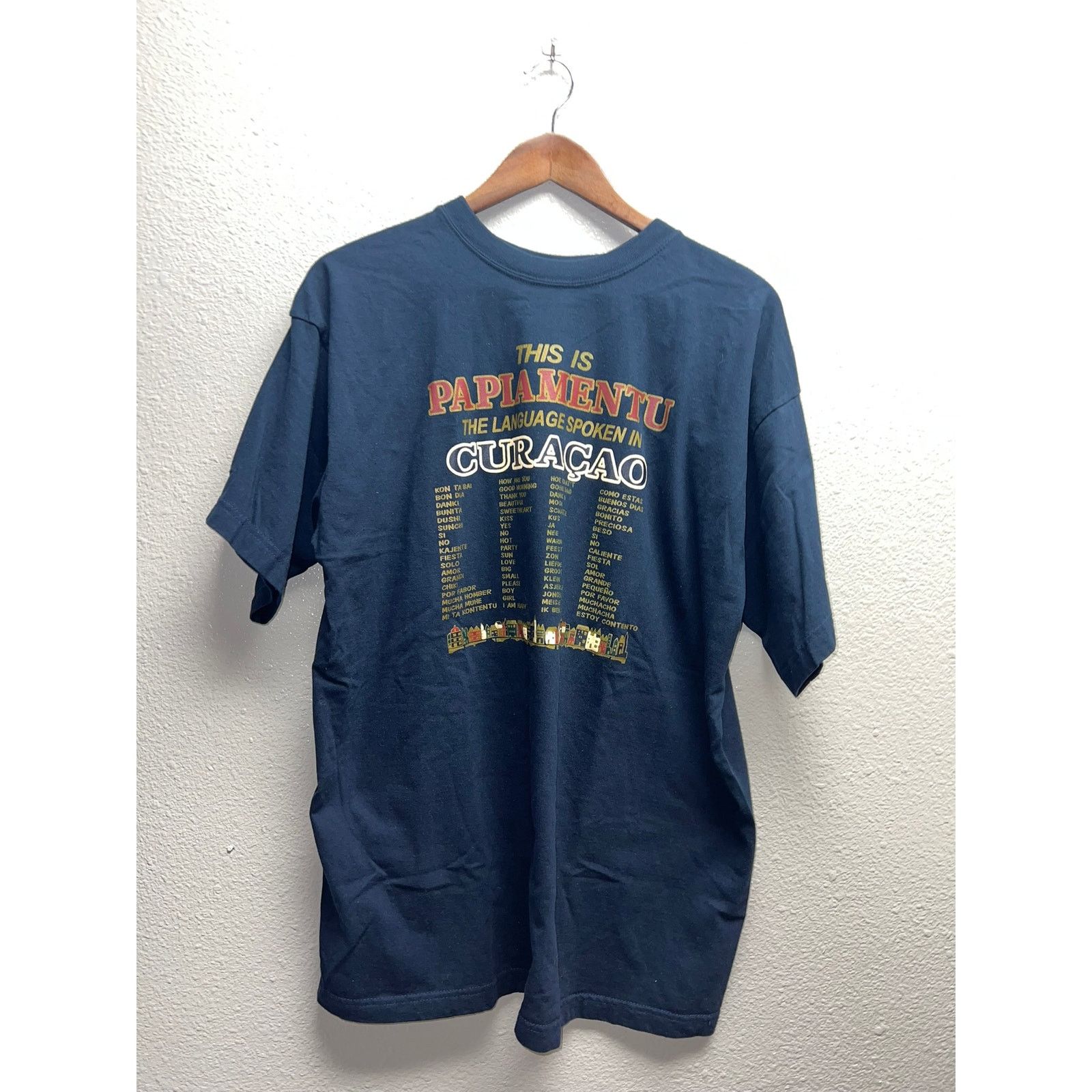 Vintage Vintage Curacao Shirt Papimentu Language Spoken Blue Tee XL Size US XL / EU 56 / 4 - 1 Thumbnail