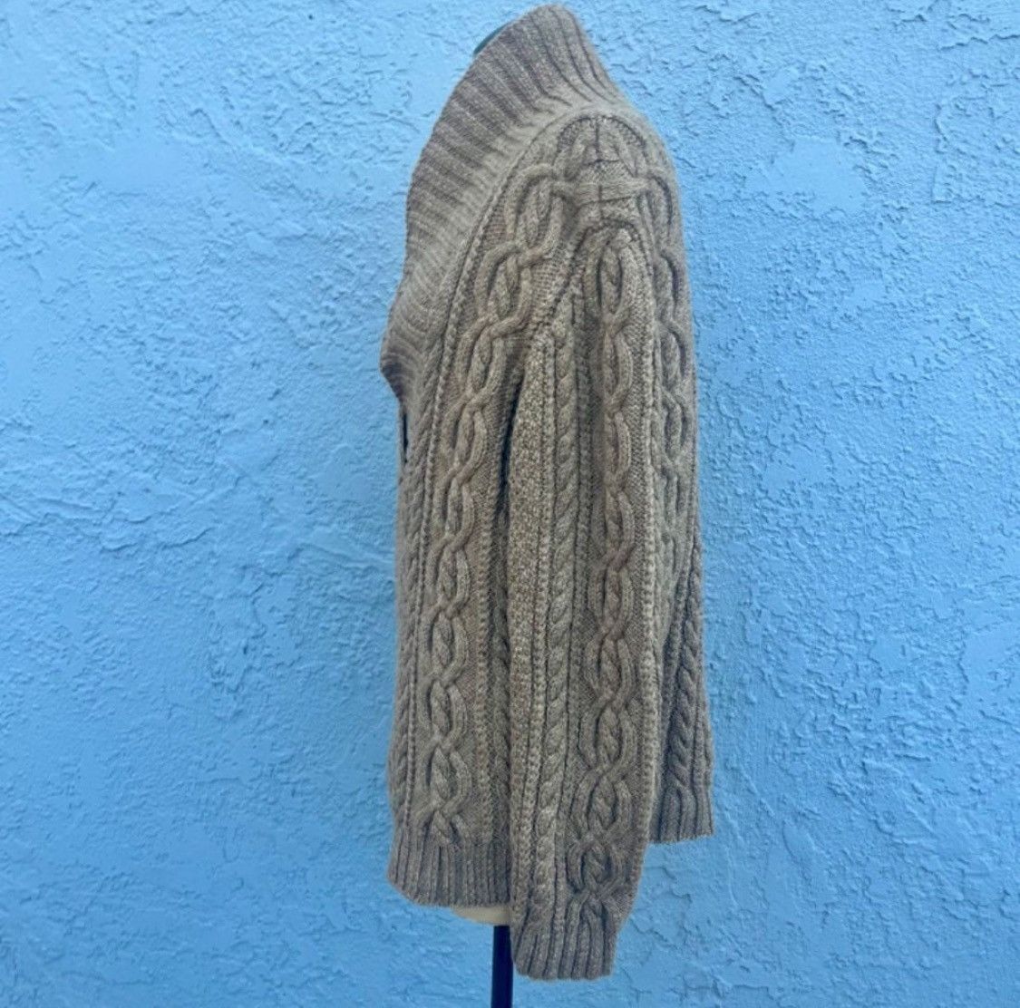 Other Beige Cable Knit Cowl Neck Sweater Size L / US 10 / IT 46 - 3 Thumbnail