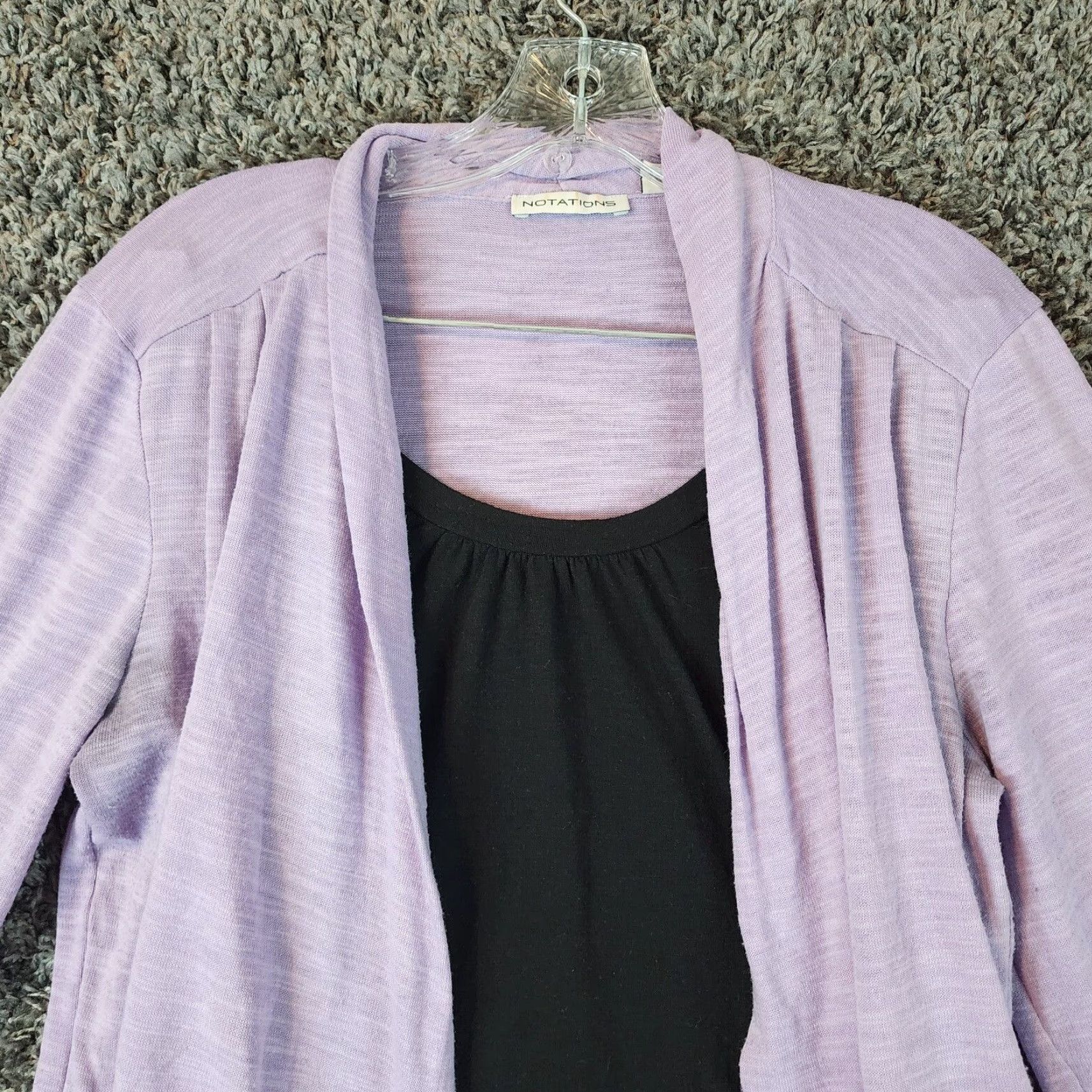 Vintage Notations Womens Purple Long Sleeve Pullover Cardigan Sweater Size M Size M / US 6-8 / IT 42-44 - 3 Thumbnail