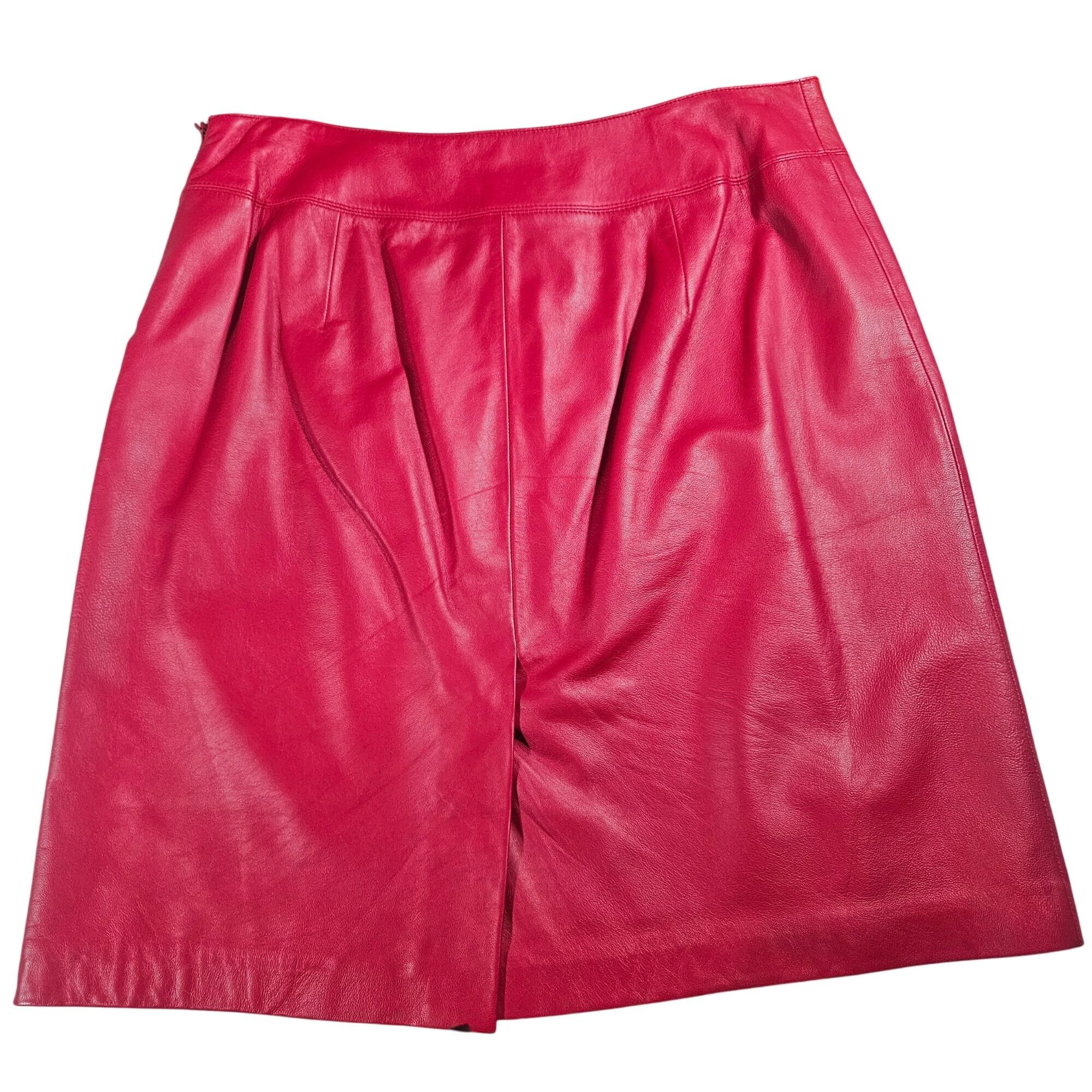 Lauren Ralph Lauren Lauren Ralph Lauren Women’s Red Leather Skirt 14 Y2K Quiet L Size 36" / US 14 / IT 50 - 8 Thumbnail