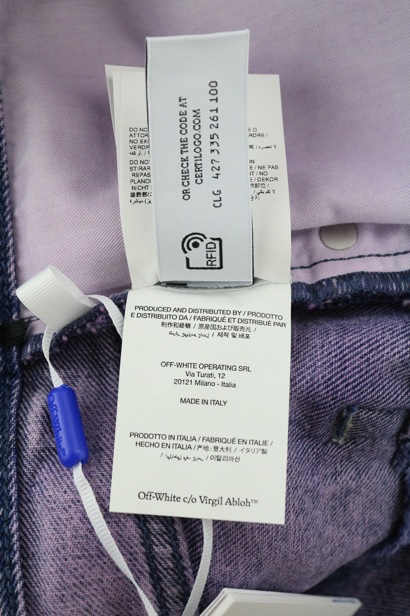 Off-White PUNK STRIPED STRAIGHT W33 Distress Denim 86363 Size US 33 - 10 Thumbnail