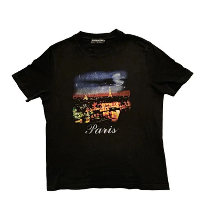 Balenciaga Balenciaga Night Paris Graphic Short Sleeve T-shirt Size US S / EU 44-46 / 1 - 1 Thumbnail
