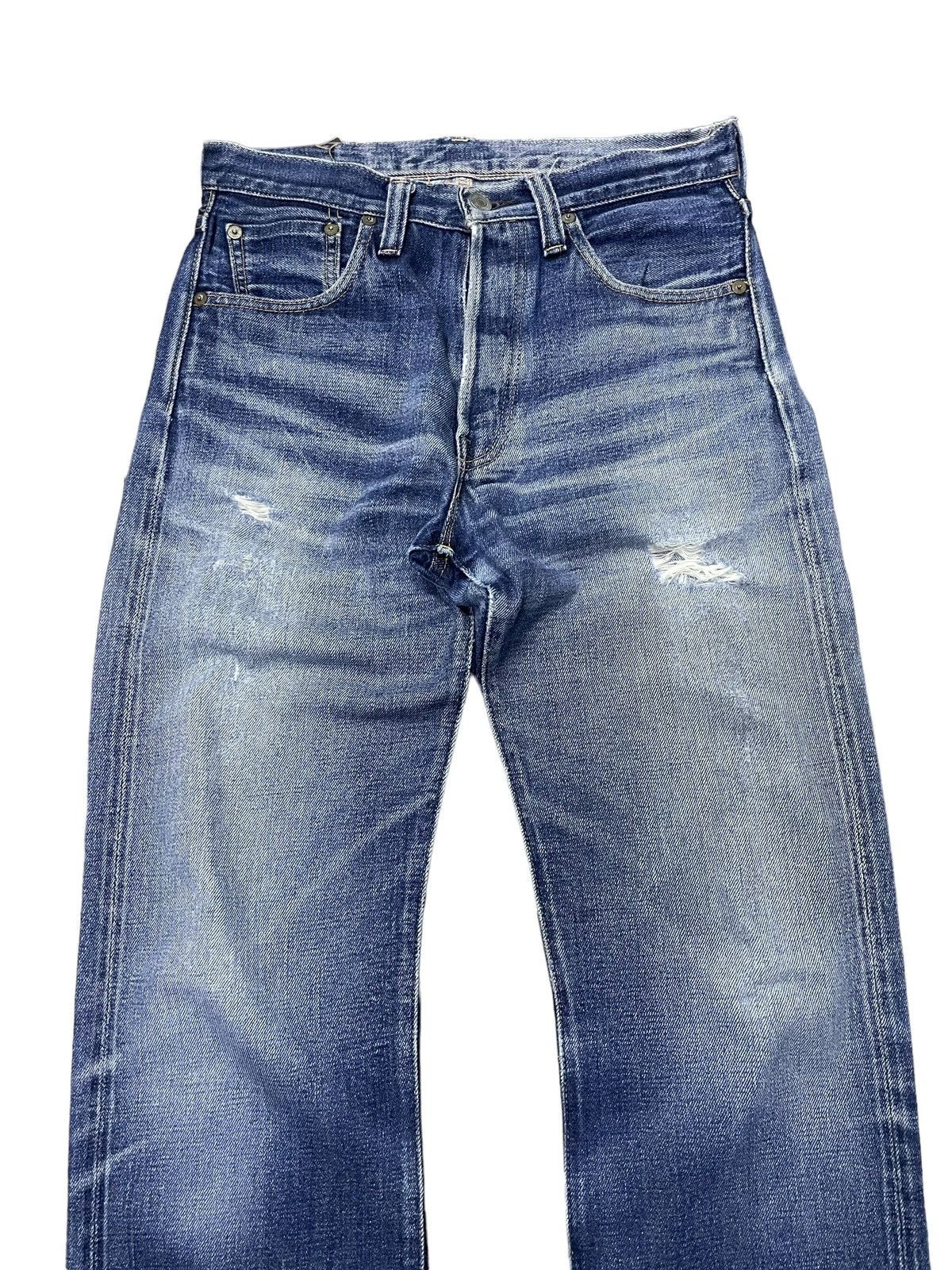 Levi's × Vintage Vintage Levis 505 Big E Selvedge Distressed Jeans Size US 30 / EU 46 - 4 Thumbnail