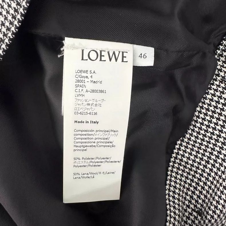 Loewe LOEWE Leather houndstooth plaid jacket Size M / US 6-8 / IT 42-44 - 4 Thumbnail