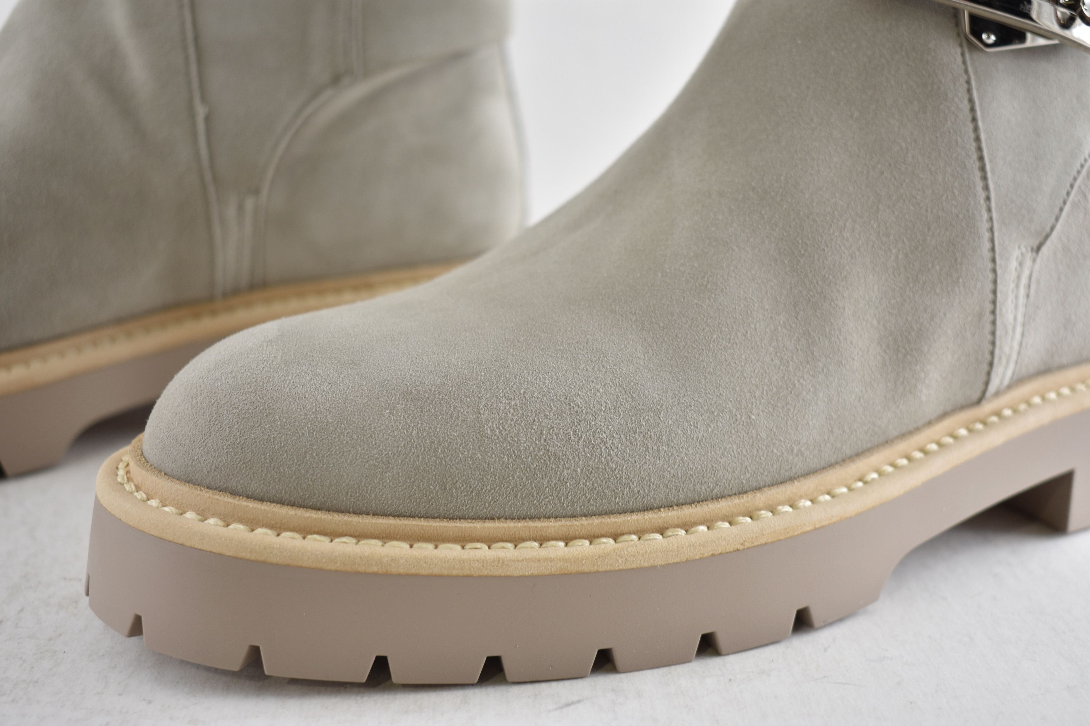 Hermes Hermes Jeff Ankle Boot Galet Suede Kelly Lock Buckle 40 Size US 10 / IT 40 - 14 Thumbnail