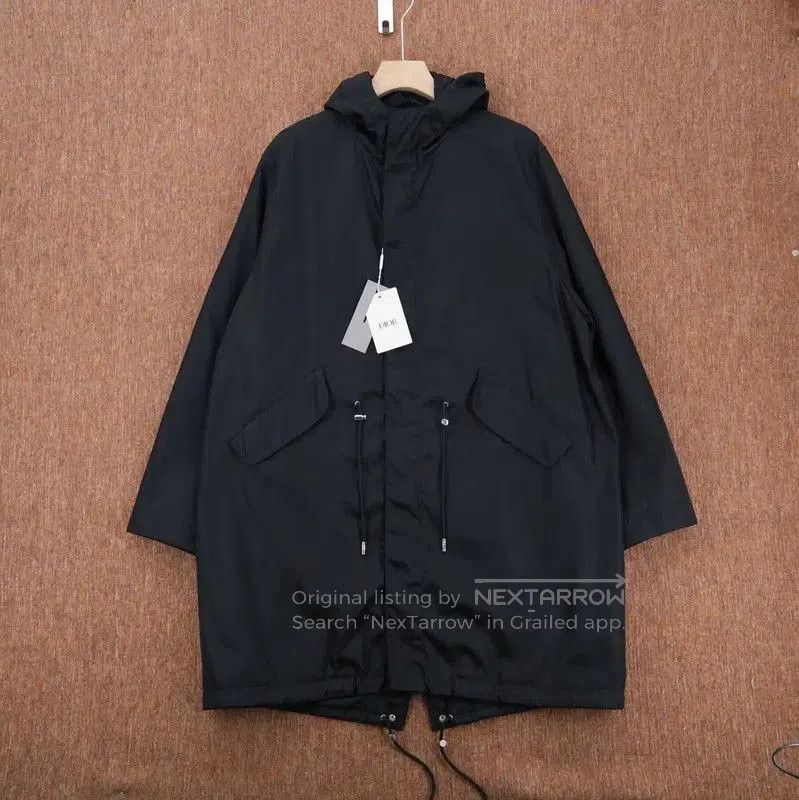 Dior Dior Black Nylon Logo Embroidered Long Coat . Size US L / EU 52-54 / 3 - 1 Thumbnail
