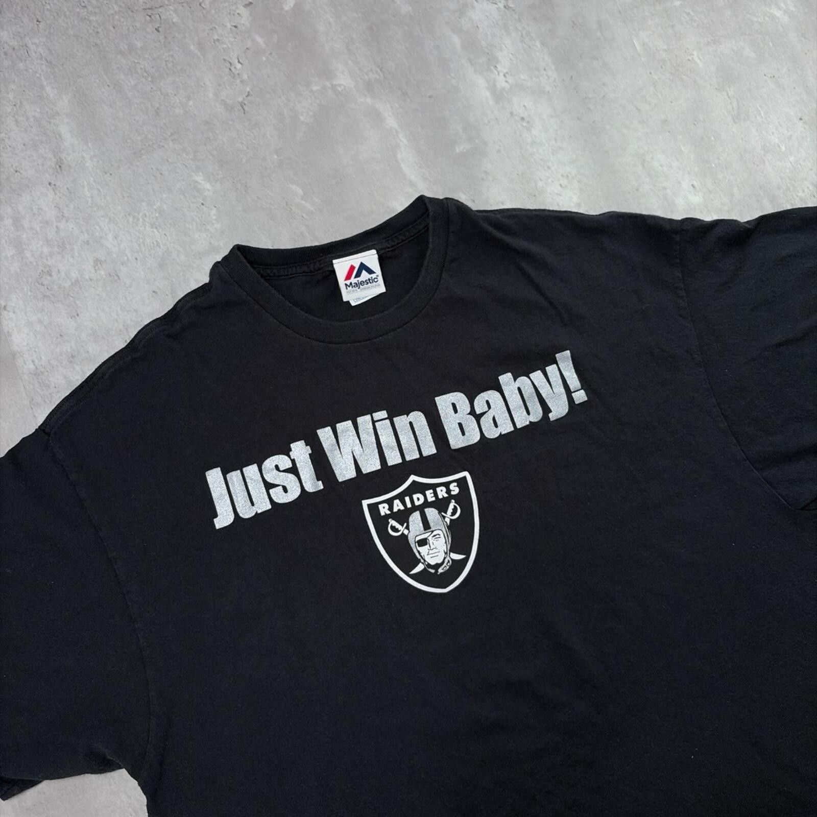 Other Y2K Black Majestic NFL Raiders Football T-Shirt Size US XXL / EU 58 / 5 - 5 Thumbnail