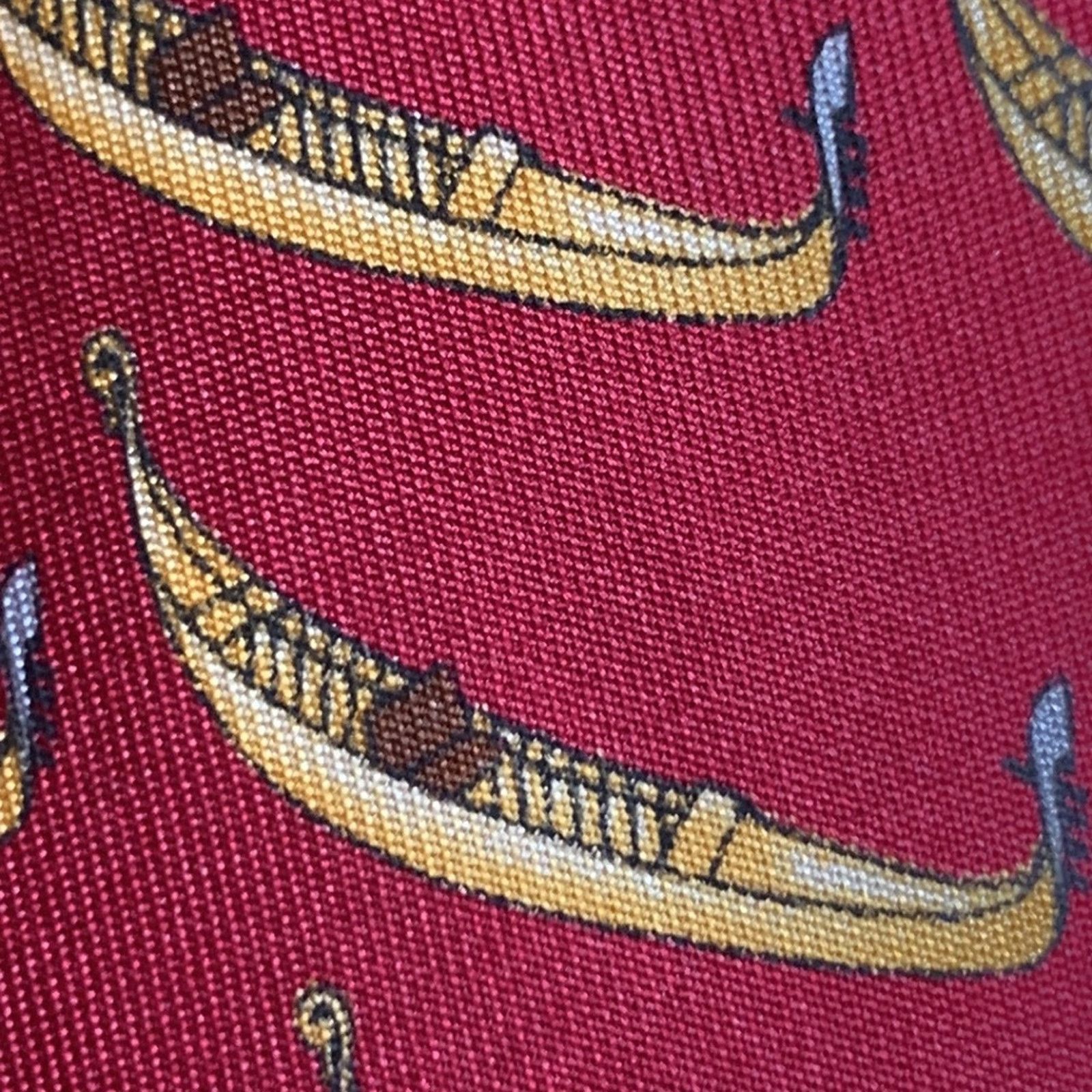 Vintage Venice Fabris Venezia gondola print 100% silk twill necktie Size ONE SIZE - 2 Thumbnail