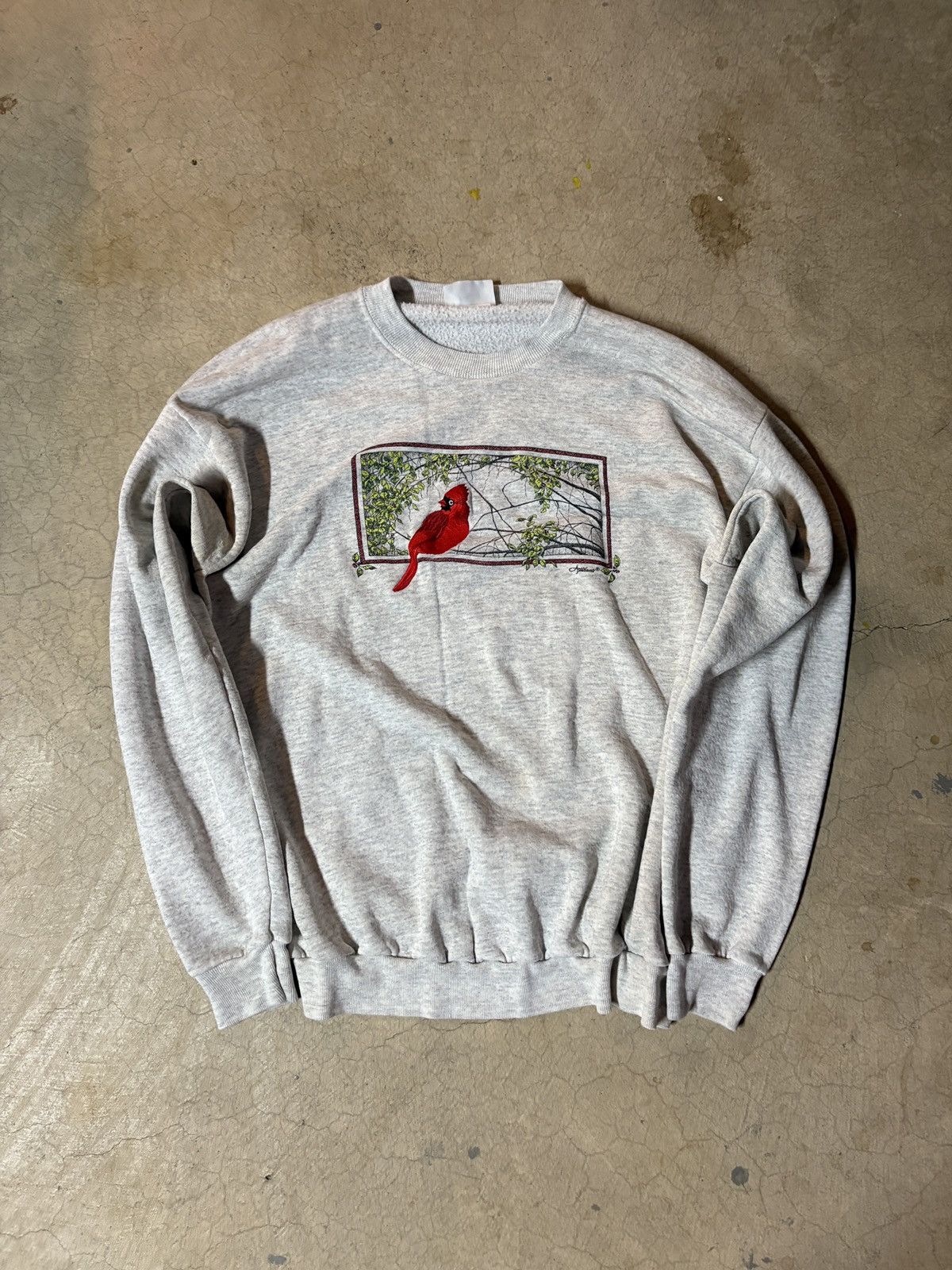 Lee Vintage 90s Lee Cardinal Nature Crewneck Sweatshirt USA Gray Size US XL / EU 56 / 4 - 1 Thumbnail