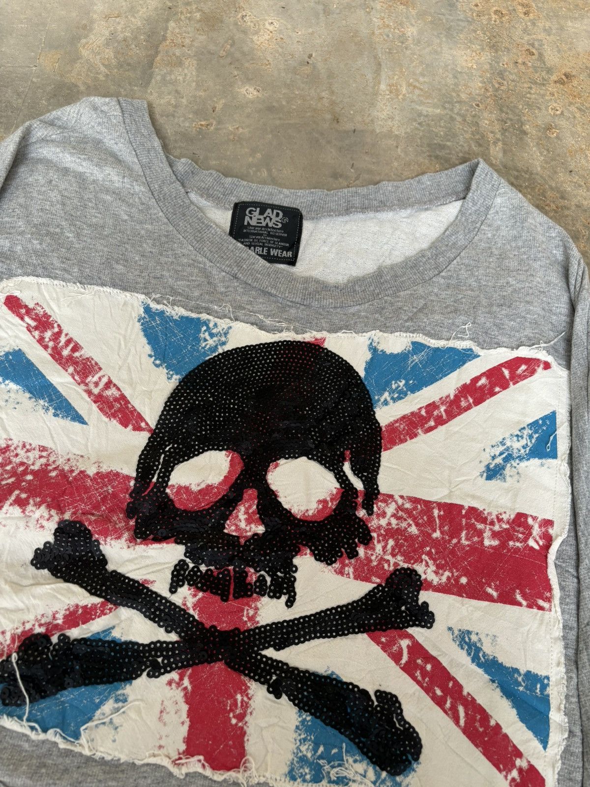 Hysteric Glamour Y2k Glad News Skull Over size Sweatshirt Size ONE SIZE - 4 Thumbnail