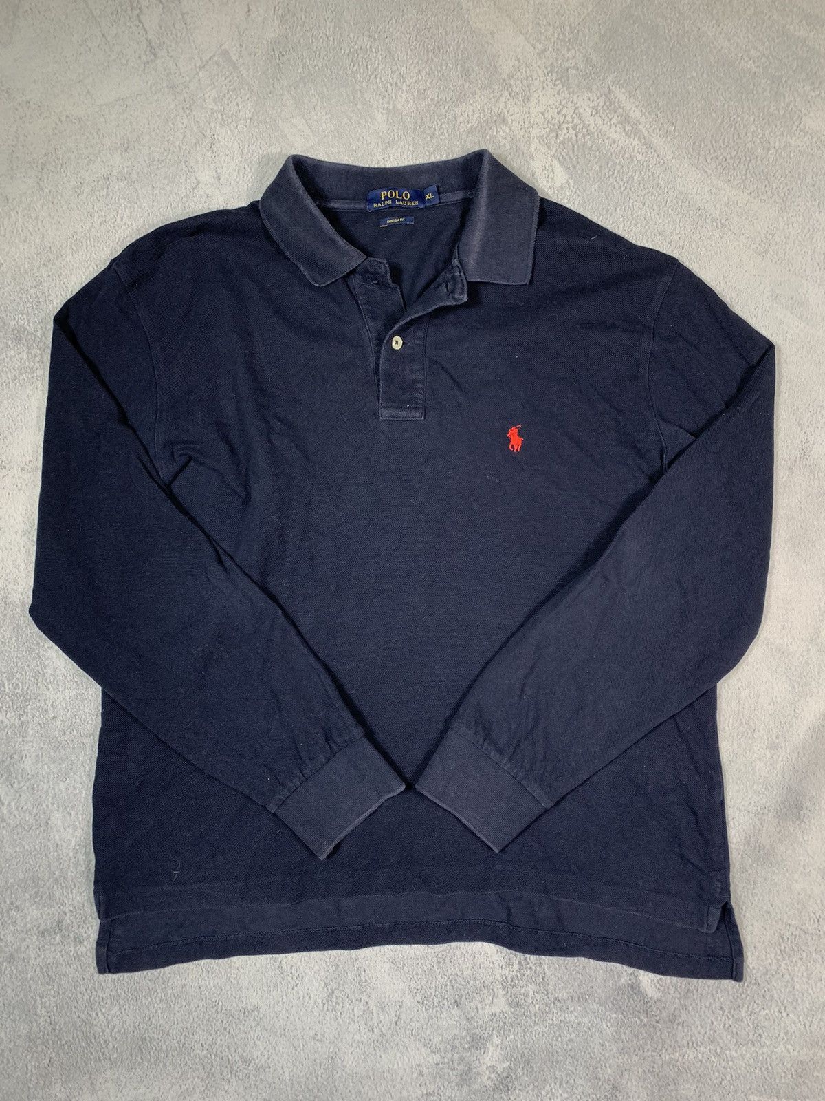 Lauren Ralph Lauren × Polo Ralph Lauren × Vintage Vintage Polo Ralph Lauren sun faded long sleeve polo size XL Size US XL / EU 56 / 4 - 1 Thumbnail