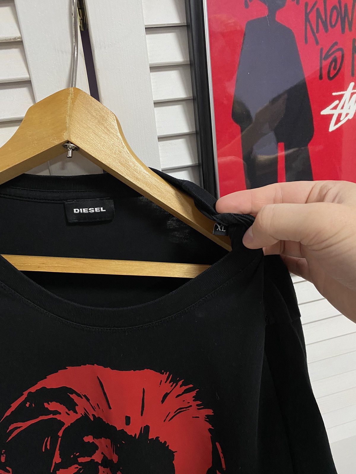 Diesel × Vintage T-Shirt Tee DIESEL AvantGarde Big Red Logo Skull Size US XL / EU 56 / 4 - 5 Thumbnail