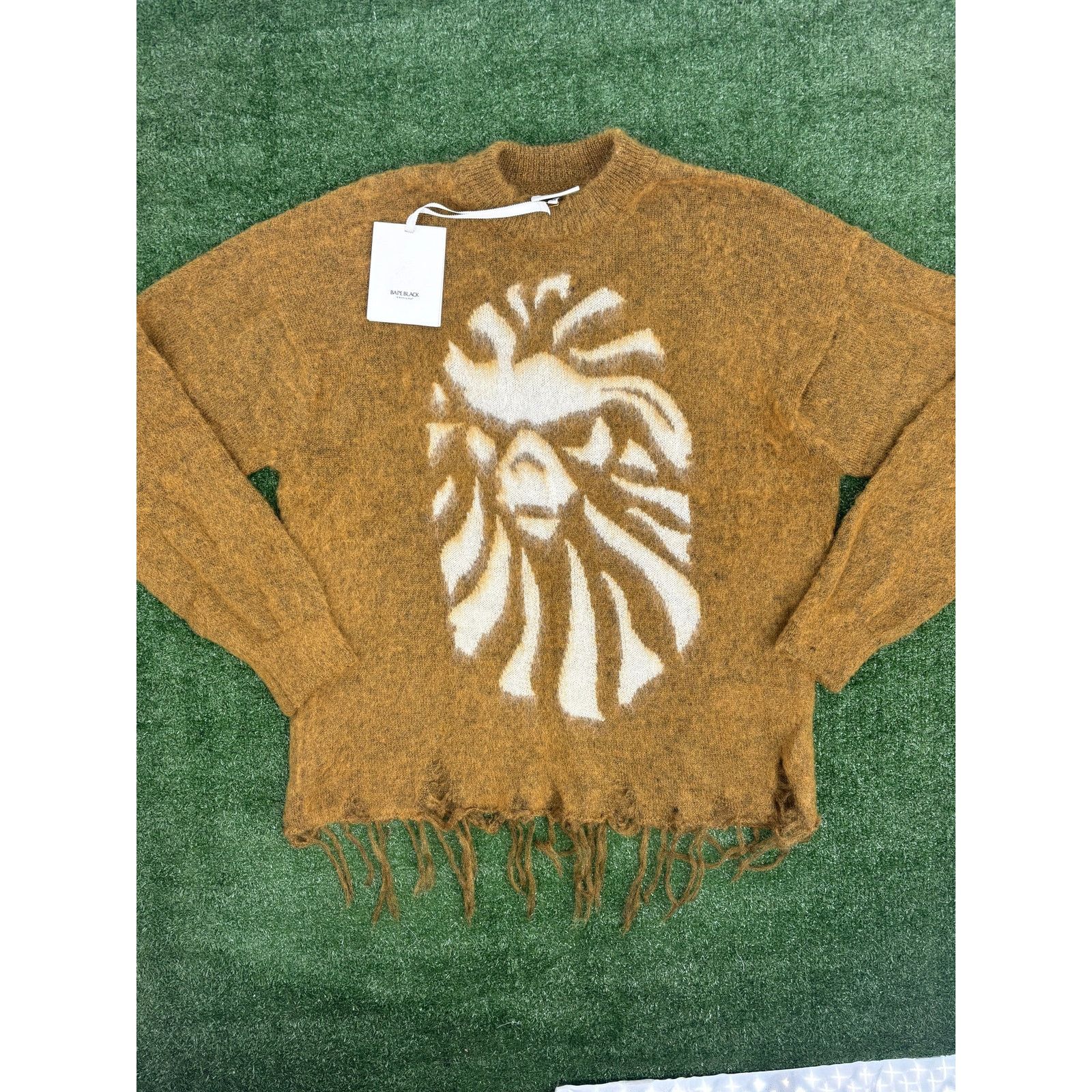 Bape BAPE Black Japan Distressed Knitted Beige Sweater Size MD Size US M / EU 48-50 / 2 - 1 Thumbnail
