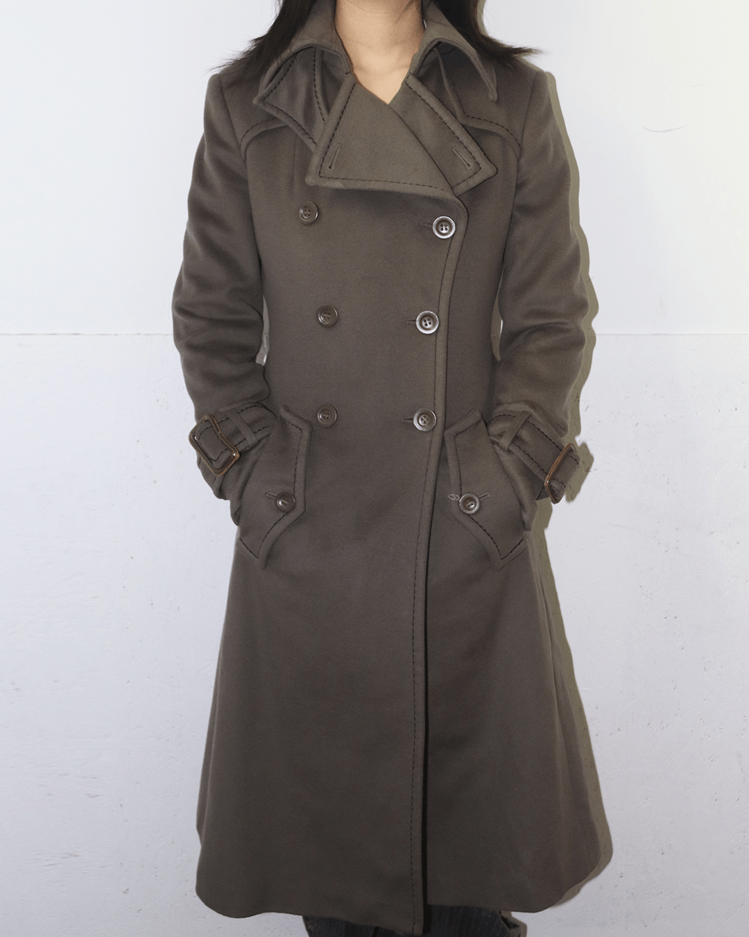 Sportmax Sportmax Bat Wing Collar Double Breasted Coat Size XS / US 0-2 / IT 36-38 - 3 Thumbnail
