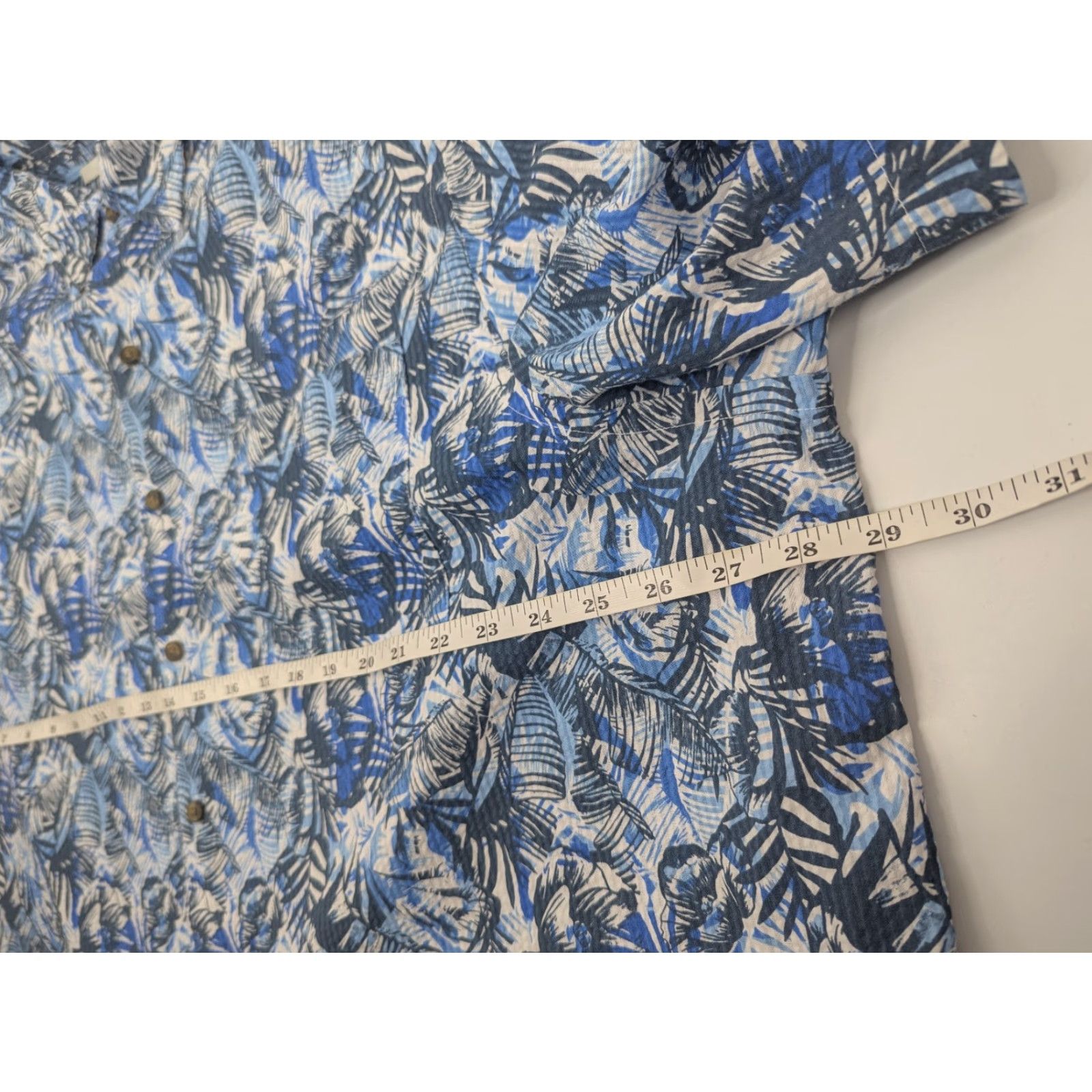 Vintage Oak Hill Shirt Mens 2XL Blue Palm Tree Seersucker Button Short Sleeve Size US XXL / EU 58 / 5 - 5 Thumbnail