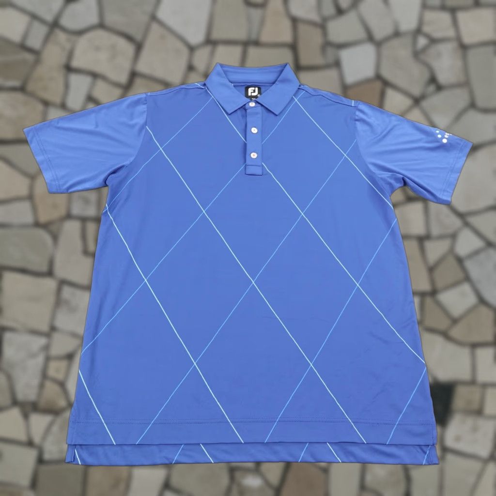 Footjoy FootJoy Polo Shirt Mens Large Blue Argyle Escena Golf Club Performance Stretch Size US L / EU 52-54 / 3 - 1 Thumbnail