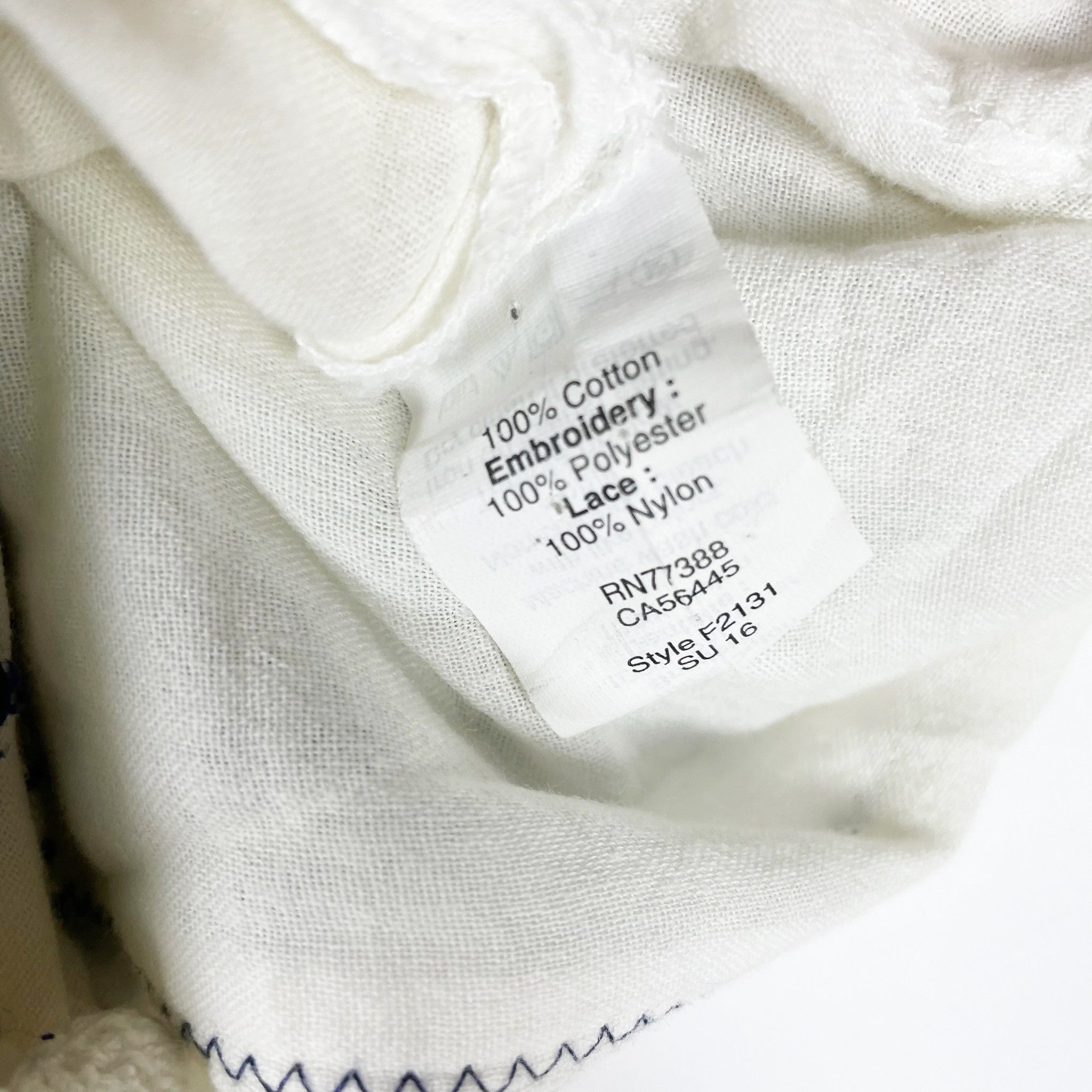 Madewell Madewell Cotton Embroidered Overlap Print Size XS / US 0-2 / IT 36-38 - 2 Thumbnail