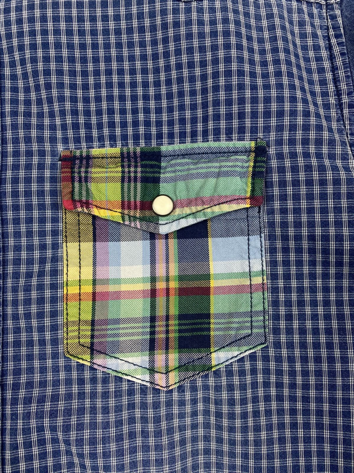 Desigual Desigual Patchwork Plaid Blue Western Button Up Shirt Size US M / EU 48-50 / 2 - 7 Thumbnail