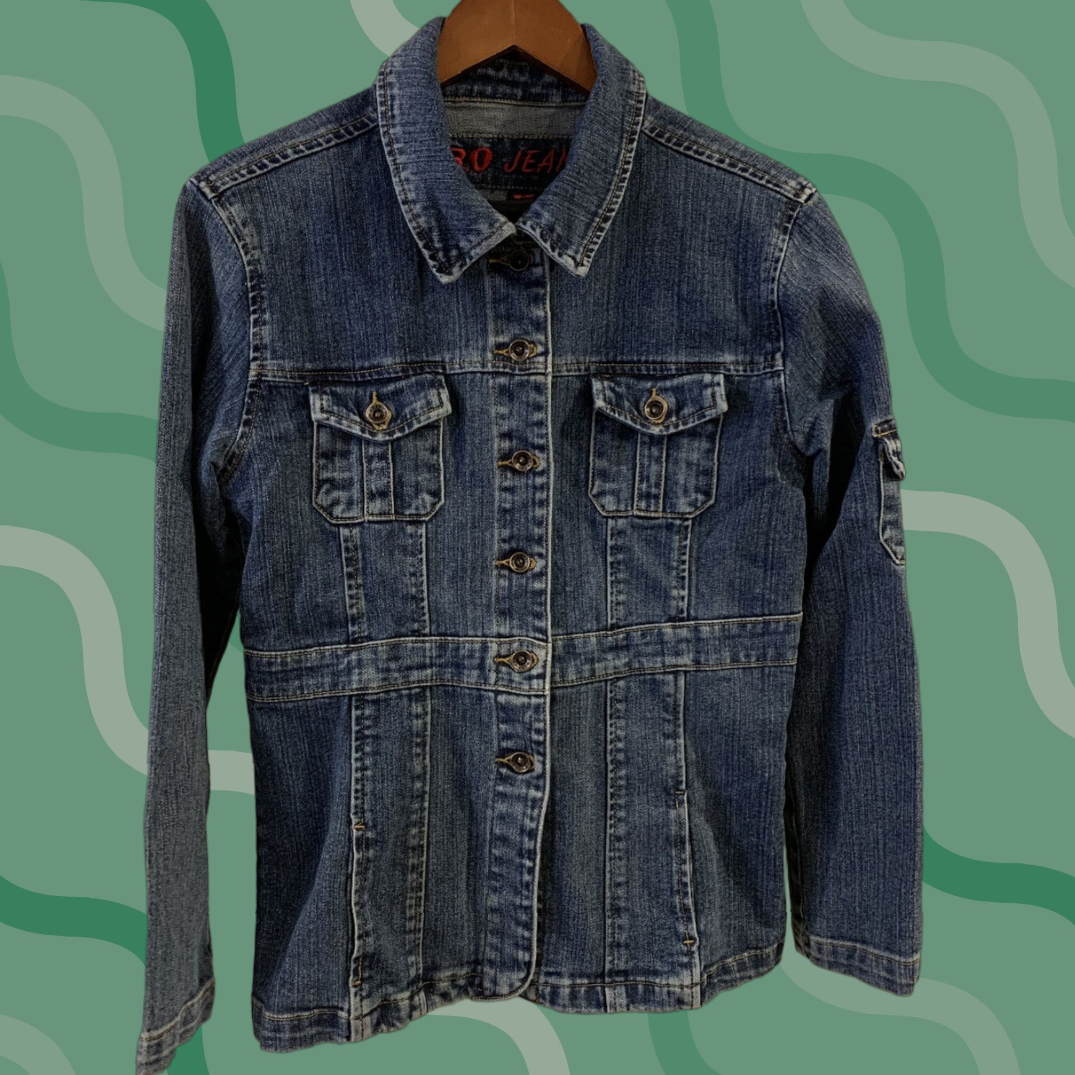 Vintage VINTAGE BO Jean Jacket Womens Jacket 2XL Blue Buckle Mid-Length Cotton Spring Fall Winter 1930s-Modern Size 40" / US 18 - 1 Thumbnail