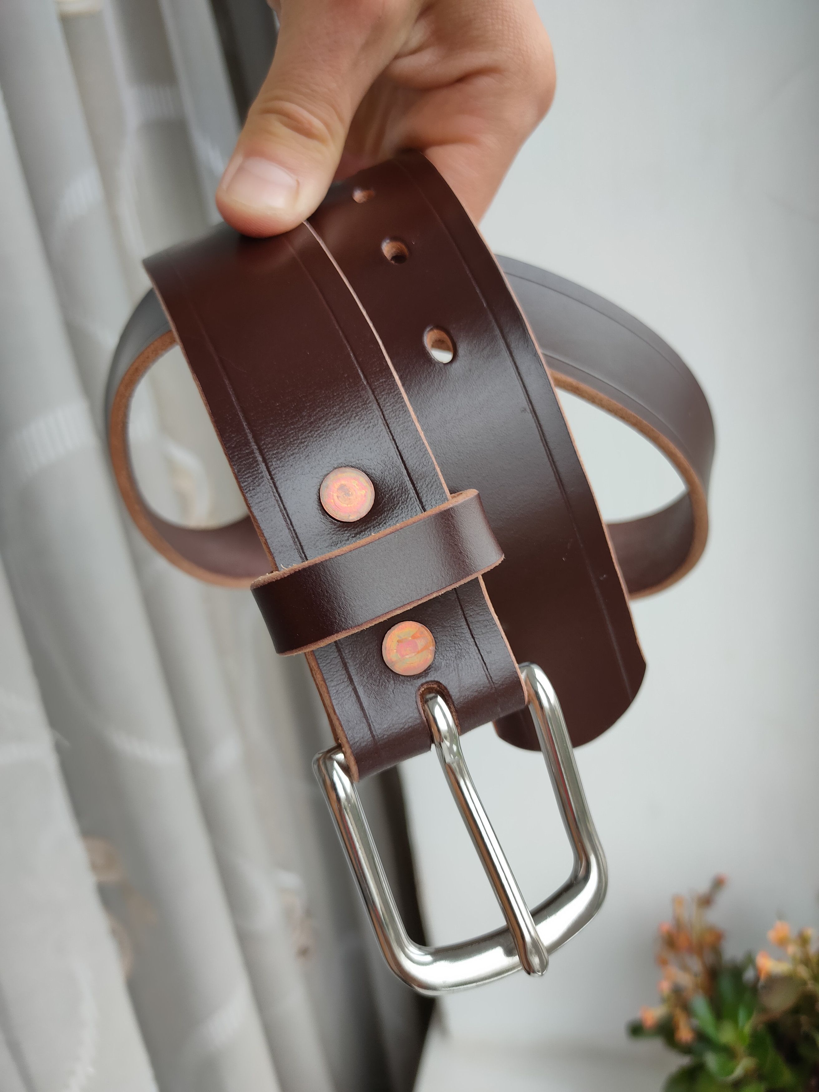 Genuine Leather Genuine Leather Massive Belt Of The Waist Brown Size ONE SIZE - 7 Thumbnail