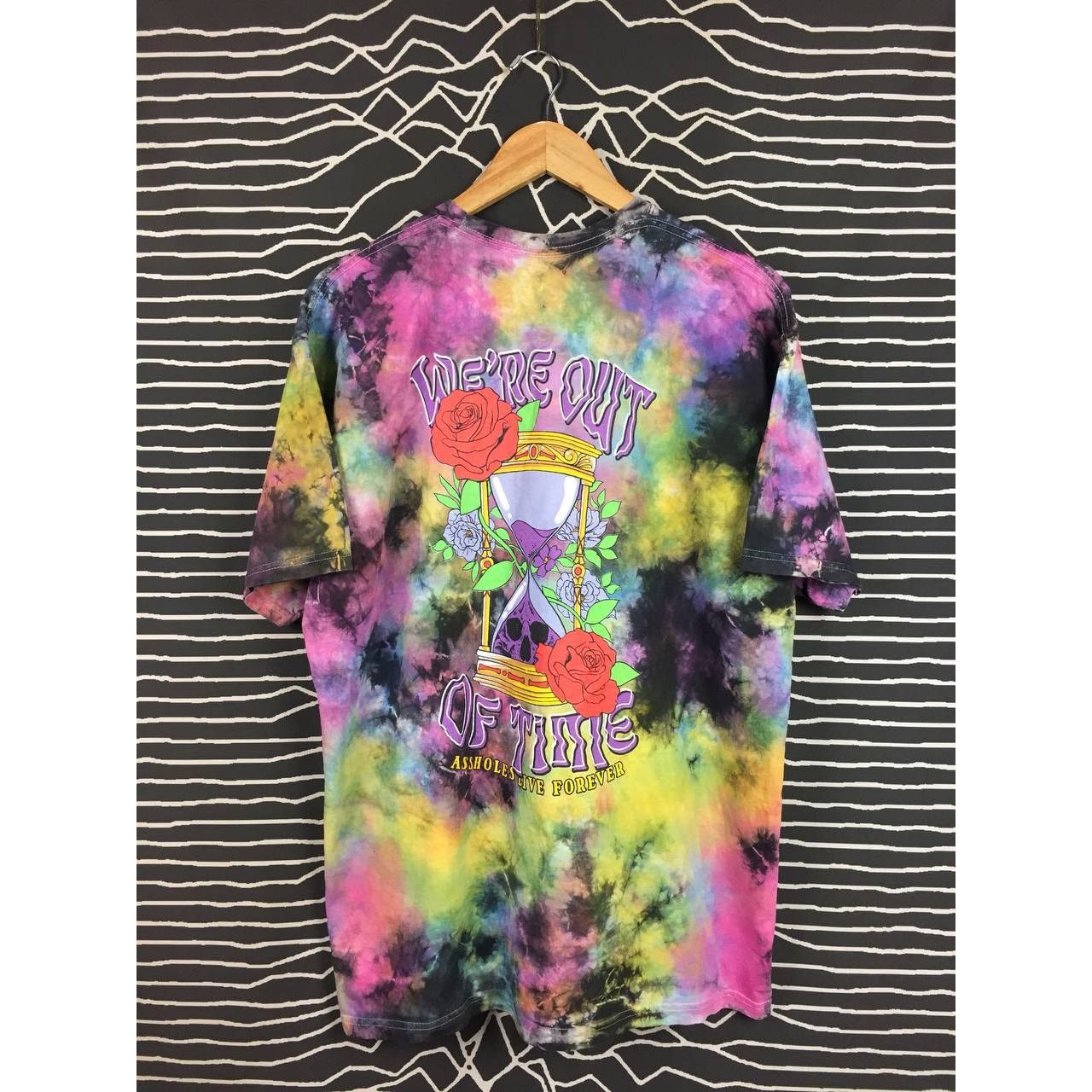 Vintage Assholes Live Forever We're Out Of Time Graphic Tie-Dye Tee Size US XL / EU 56 / 4 - 1 Thumbnail