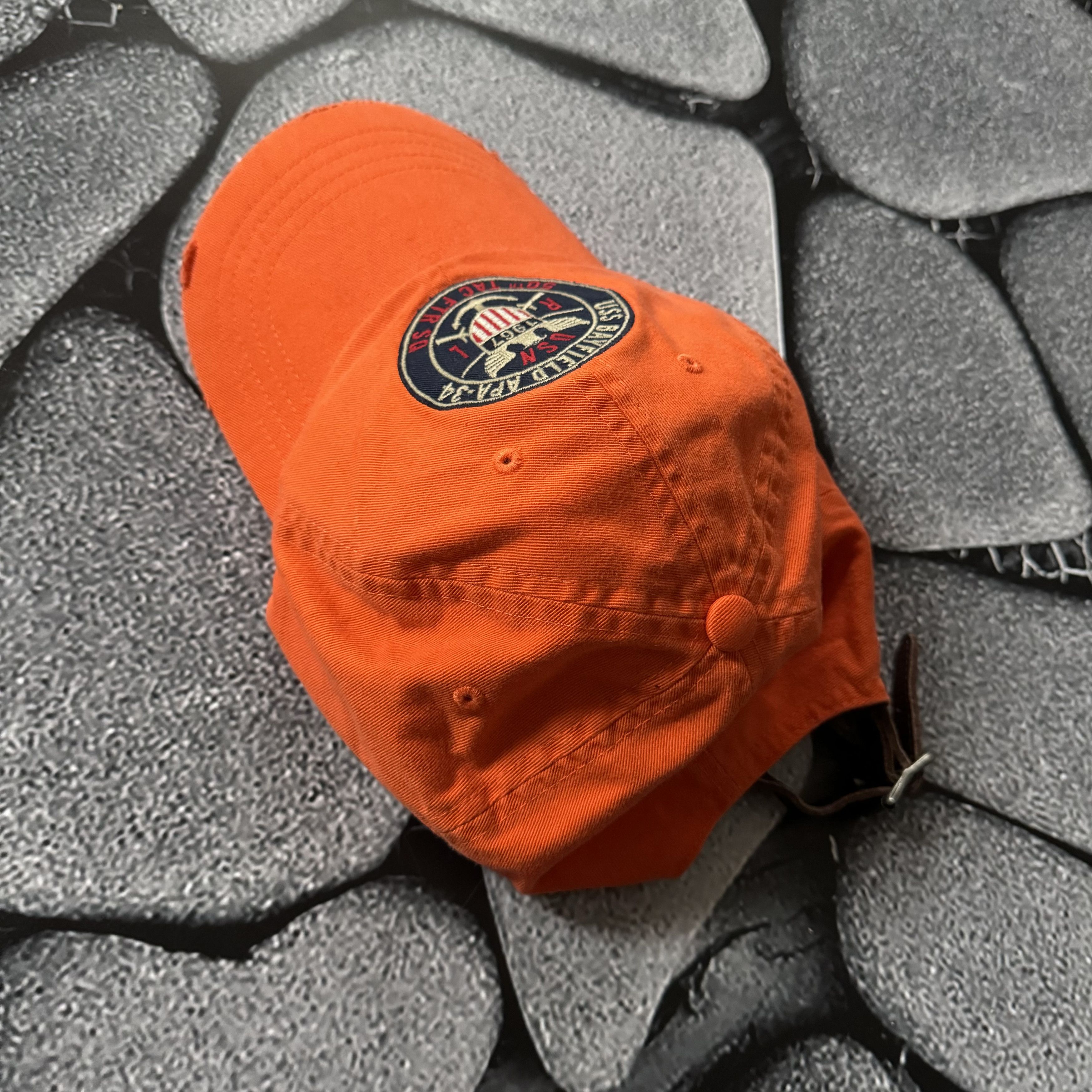 Polo Ralph Lauren × Vintage POLO RALPH LAUREN USS BAYFIELD APA 34 DISTRESSED CAP ORANGE Size ONE SIZE - 7 Thumbnail