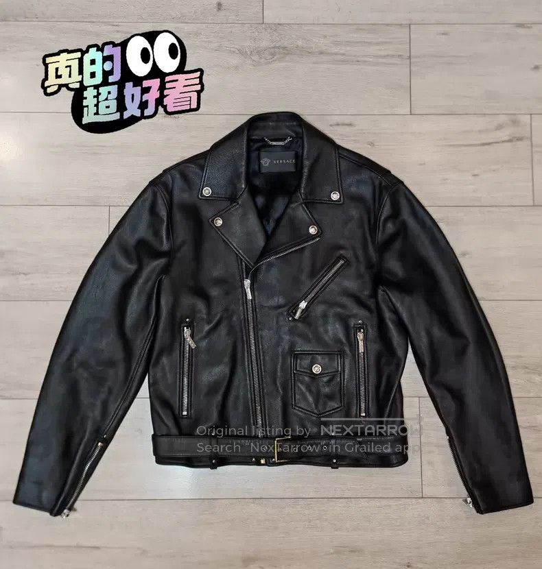Versace Versace Men's motorcycle leather jacket Size US XXL / EU 58 / 5 - 1 Thumbnail