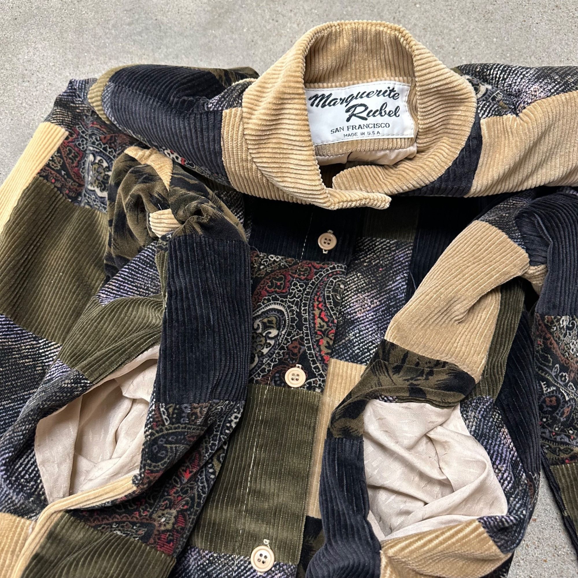 Vintage Vintage Unique Patchwork Corduroy Button Up Jacket Size M / US 6-8 / IT 42-44 - 3 Thumbnail
