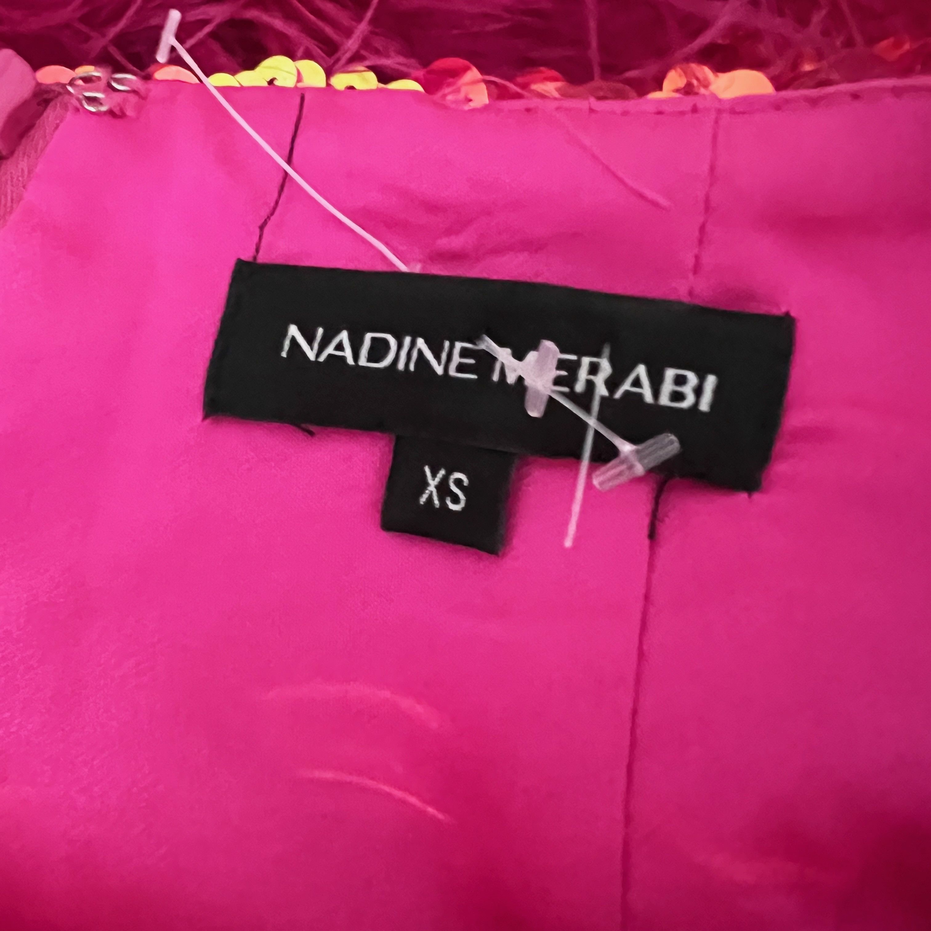 Other Nadine Merabi Roxy Hot Pink Sequin Sparkle Size 24" / US 00 / IT 34 - 2 Thumbnail