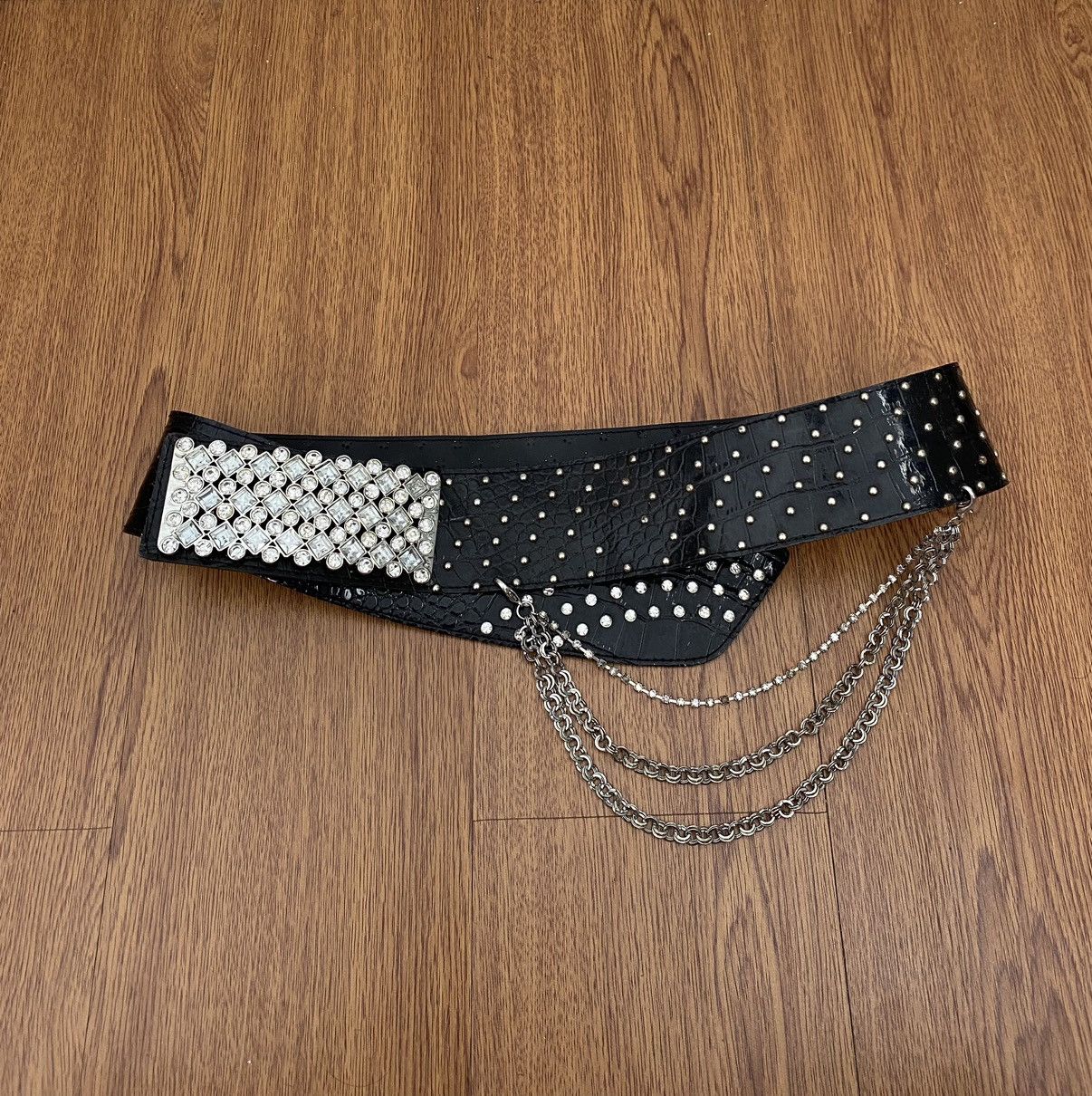 If Six Was Nine Black crystal chain belt Size ONE SIZE - 2 Thumbnail