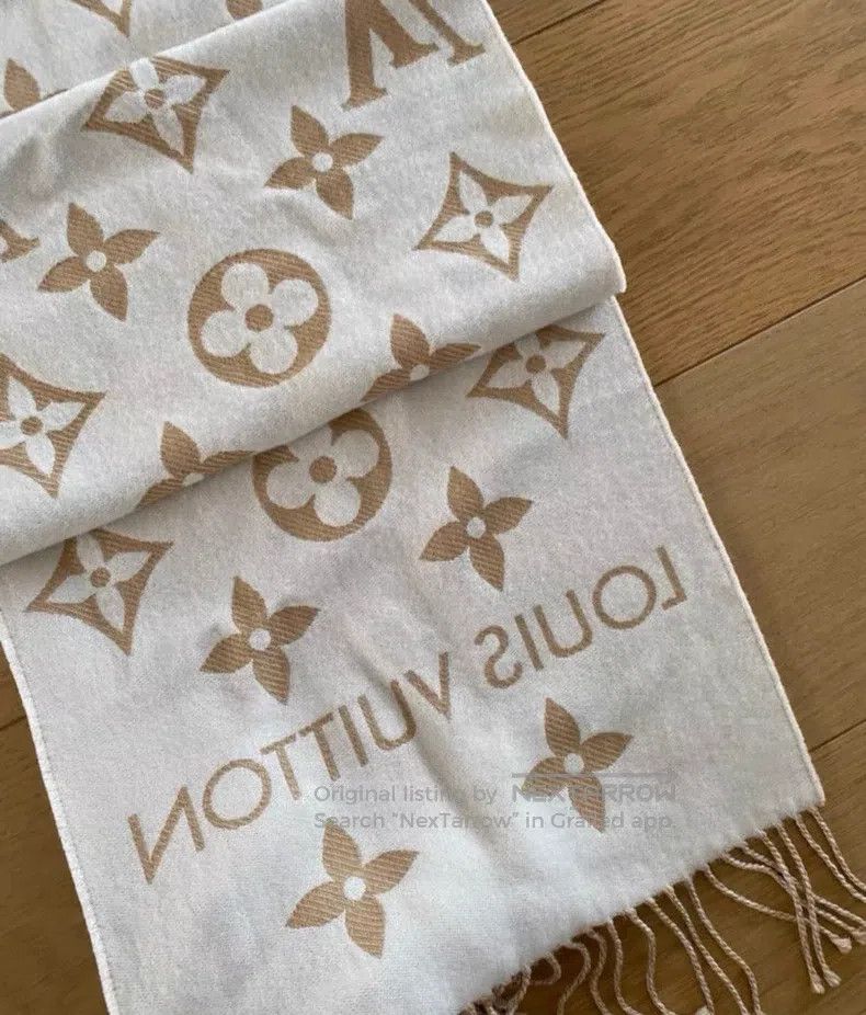 Louis Vuitton Louis Vuitton Camel wool logo tassel scarf Size ONE SIZE - 4 Thumbnail