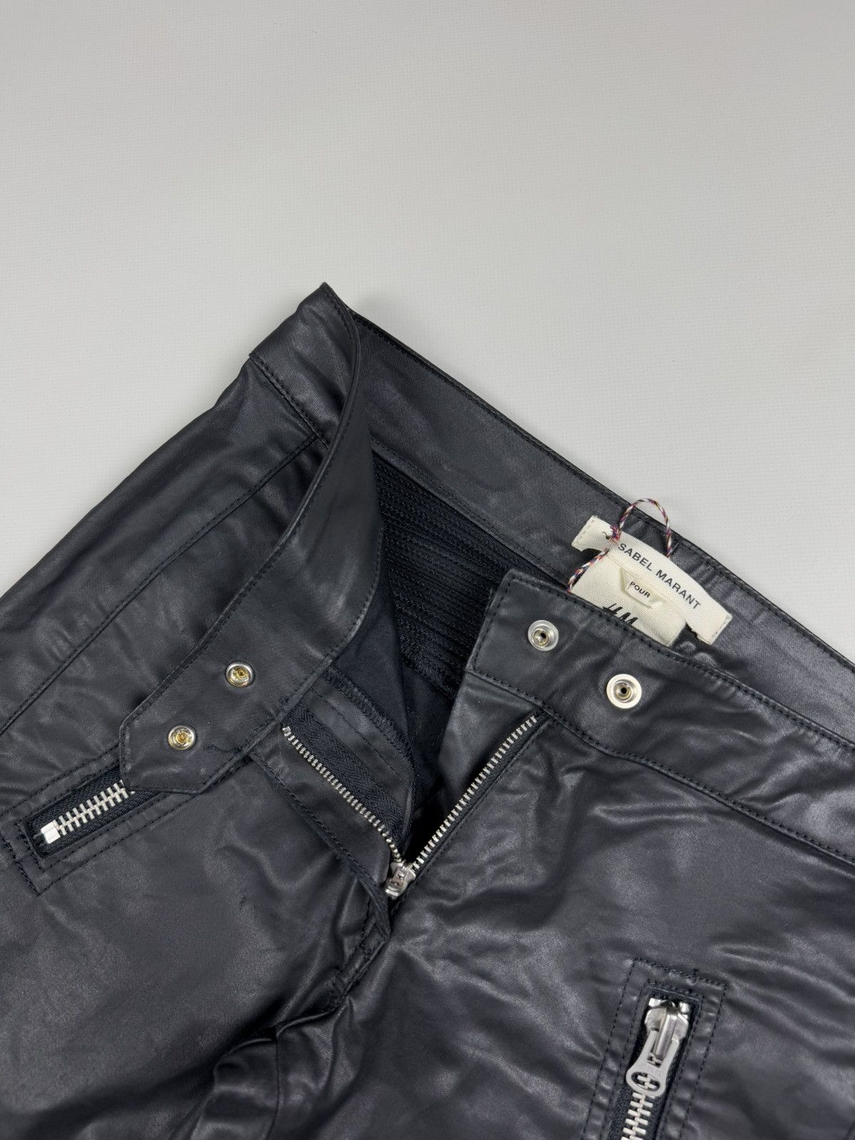 Isabel Marant Isabel Marant Pour H&M Coated Denim Biker Cropped Jeans Size 27" / US 4 / IT 40 - 12 Thumbnail