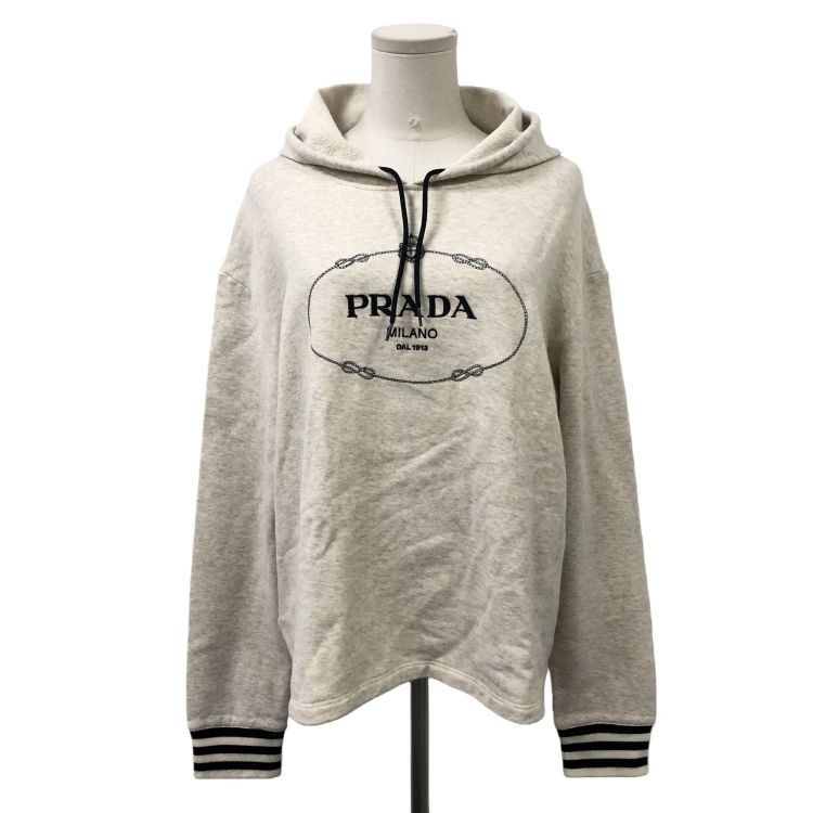 Prada Prada Logo Embroidered Hoodie Size XS Size XS / US 0-2 / IT 36-38 - 1 Thumbnail