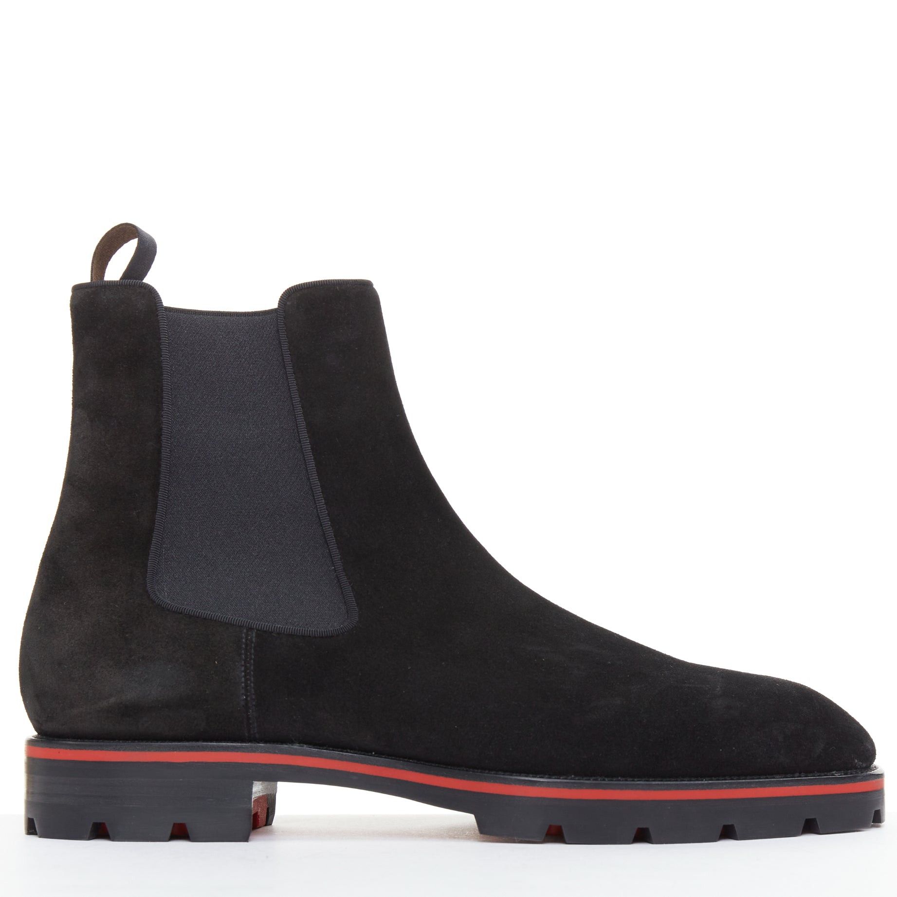 Christian Louboutin CHRISTIAN LOUBOUTIN Alpinono Flat Crosta Wax black suede lug sole chelsea boots EU42.5 US9.5 Size US 9.5 / EU 42-43 - 1 Thumbnail
