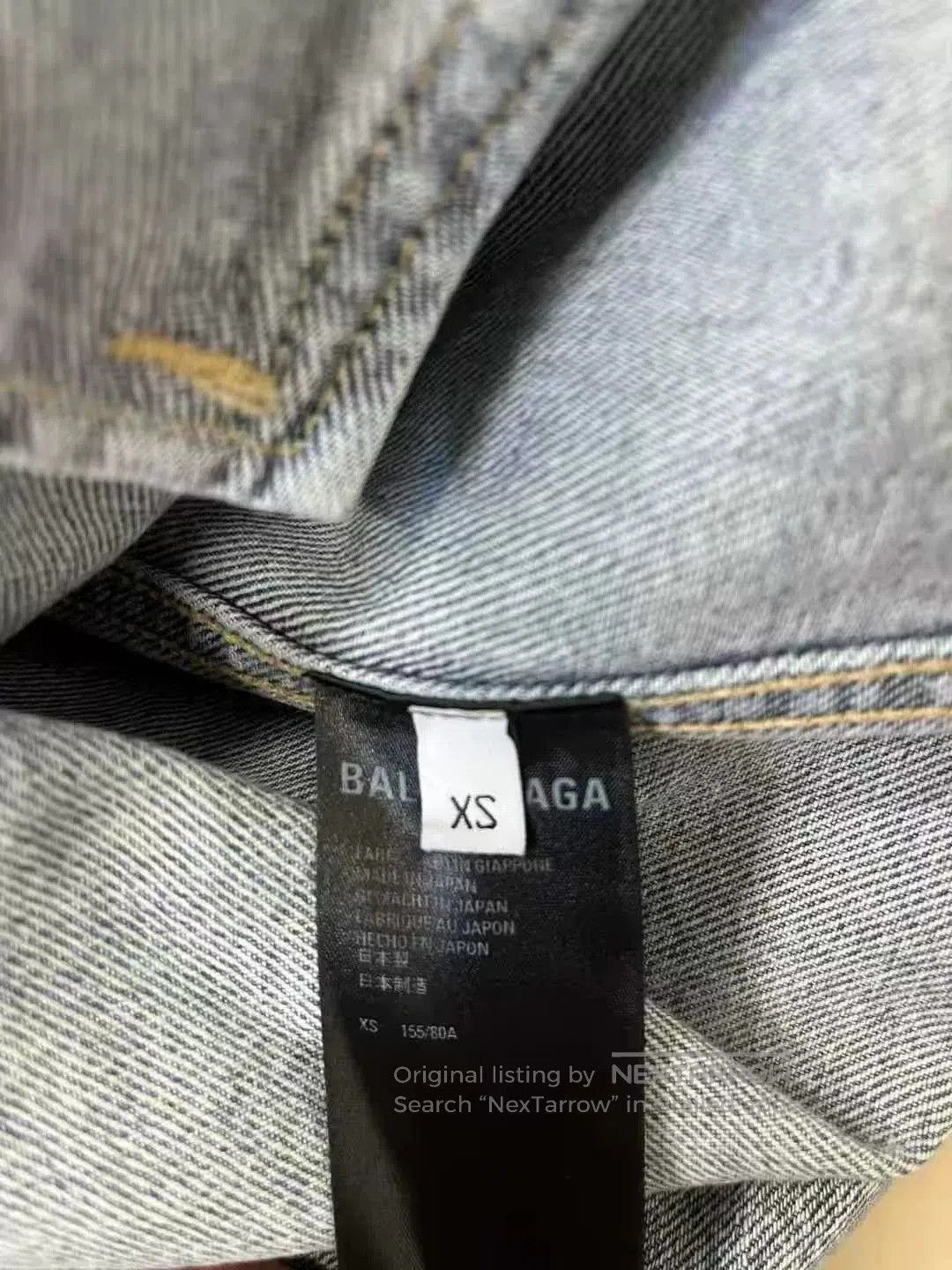 Balenciaga Balenciaga Blue Denim Jacket with Logo Embroidery. Size US XS / EU 42 / 0 - 4 Thumbnail
