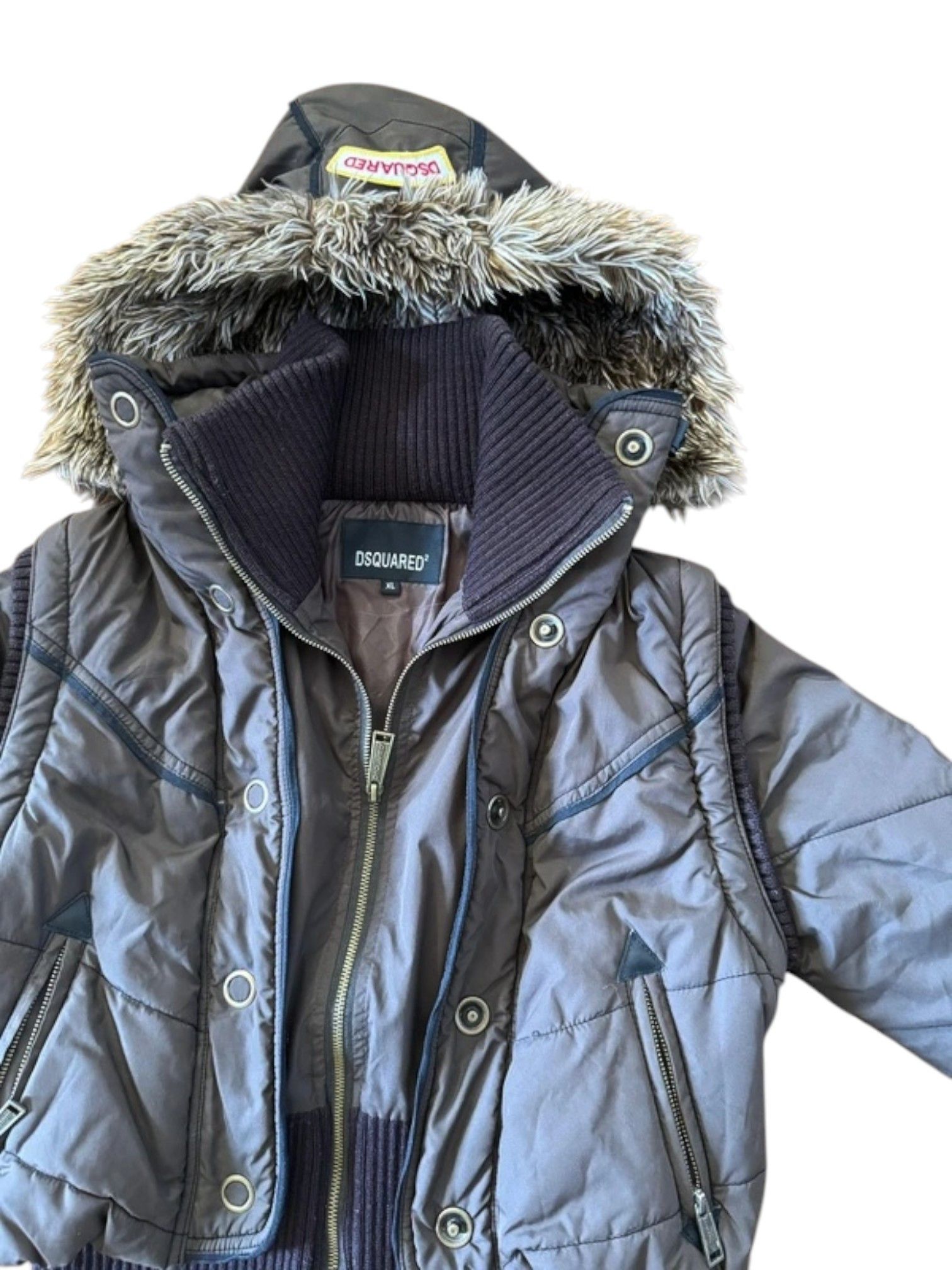 Dsquared2 Dsquared² Green Bomber Jacket with Faux Fur Trim Hood Size US L / EU 52-54 / 3 - 3 Thumbnail