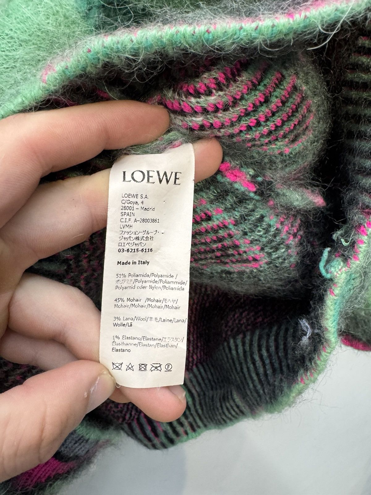 Loewe Loewe Oversized Multi Camo Jacquard-Knit Mohair Sweater Size US S / EU 44-46 / 1 - 4 Thumbnail