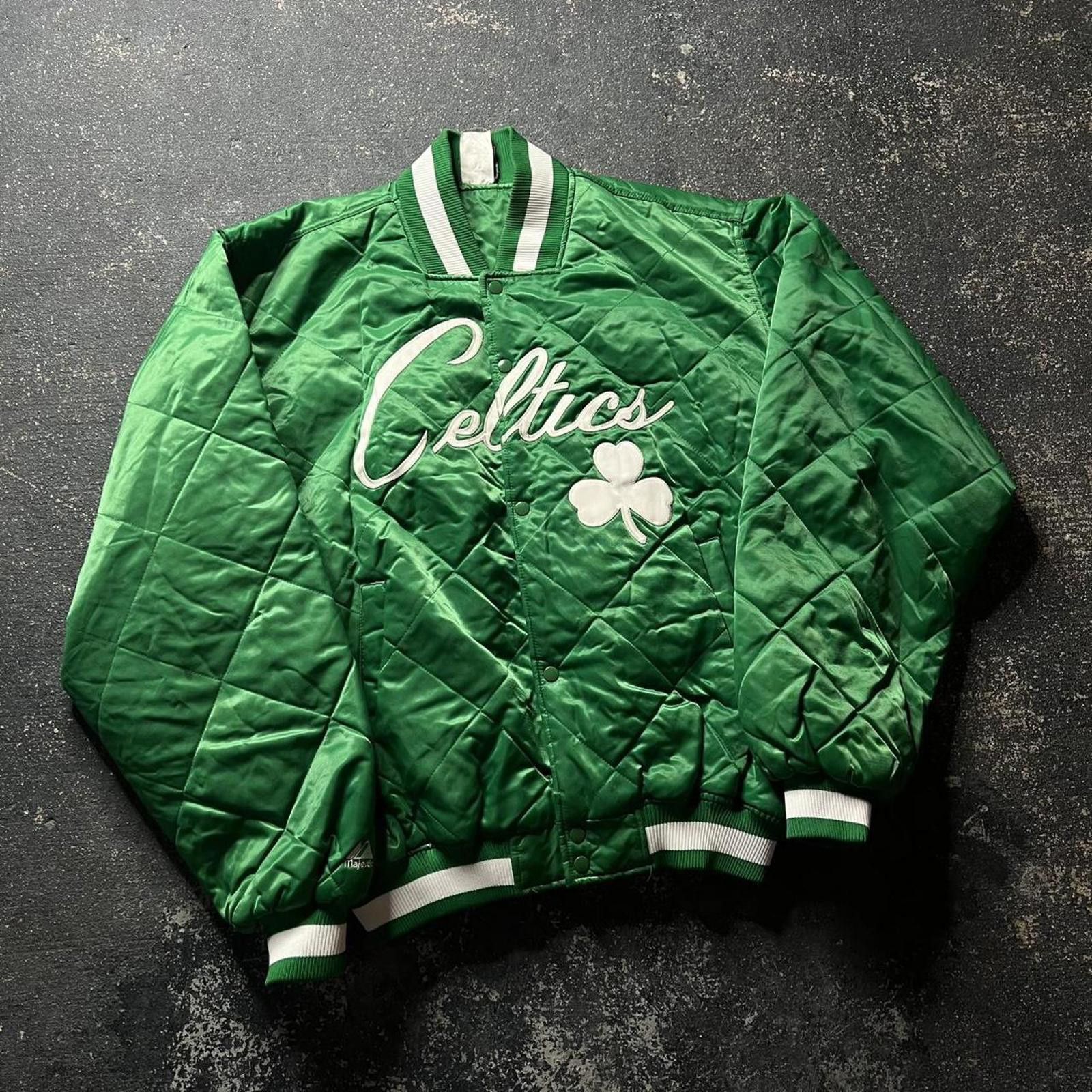 NBA Vintage Boston Celtics Green Quilted Jacket Size US XXL / EU 58 / 5 - 1 Thumbnail