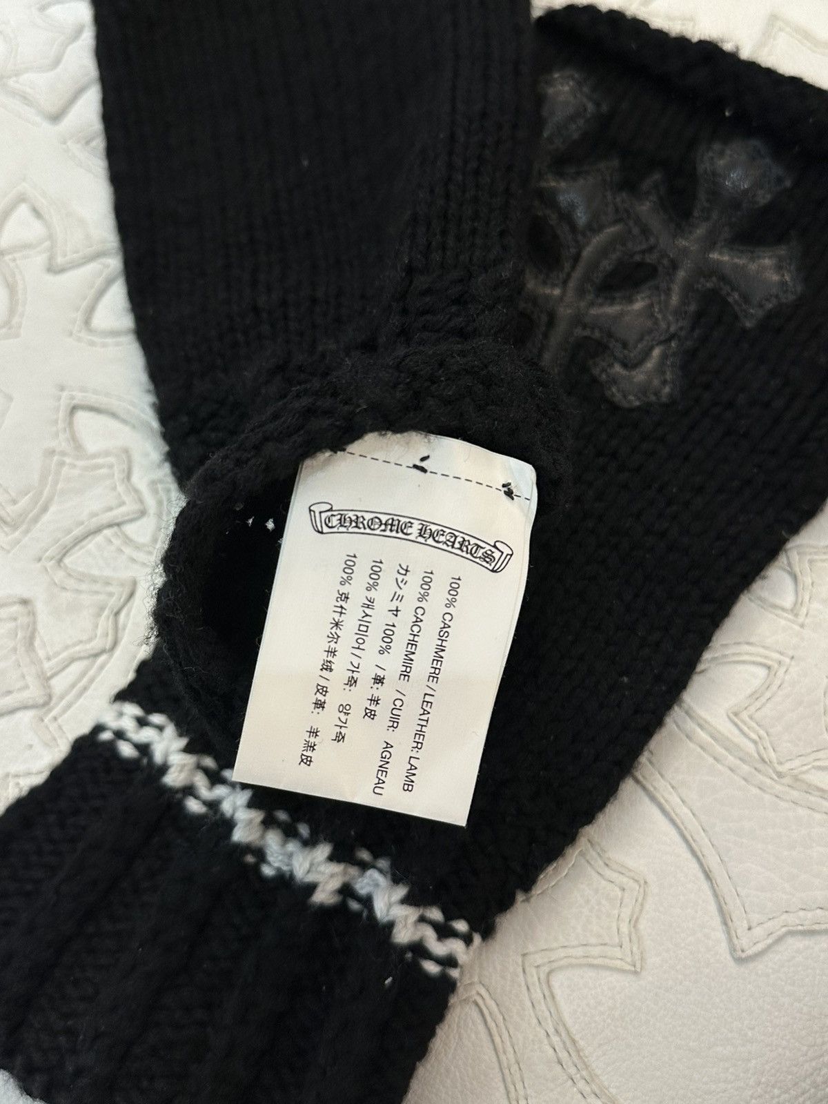 Chrome Hearts CHROME HEARTS CASHMERE CROSS PATCH GLOVES Size ONE SIZE - 4 Thumbnail