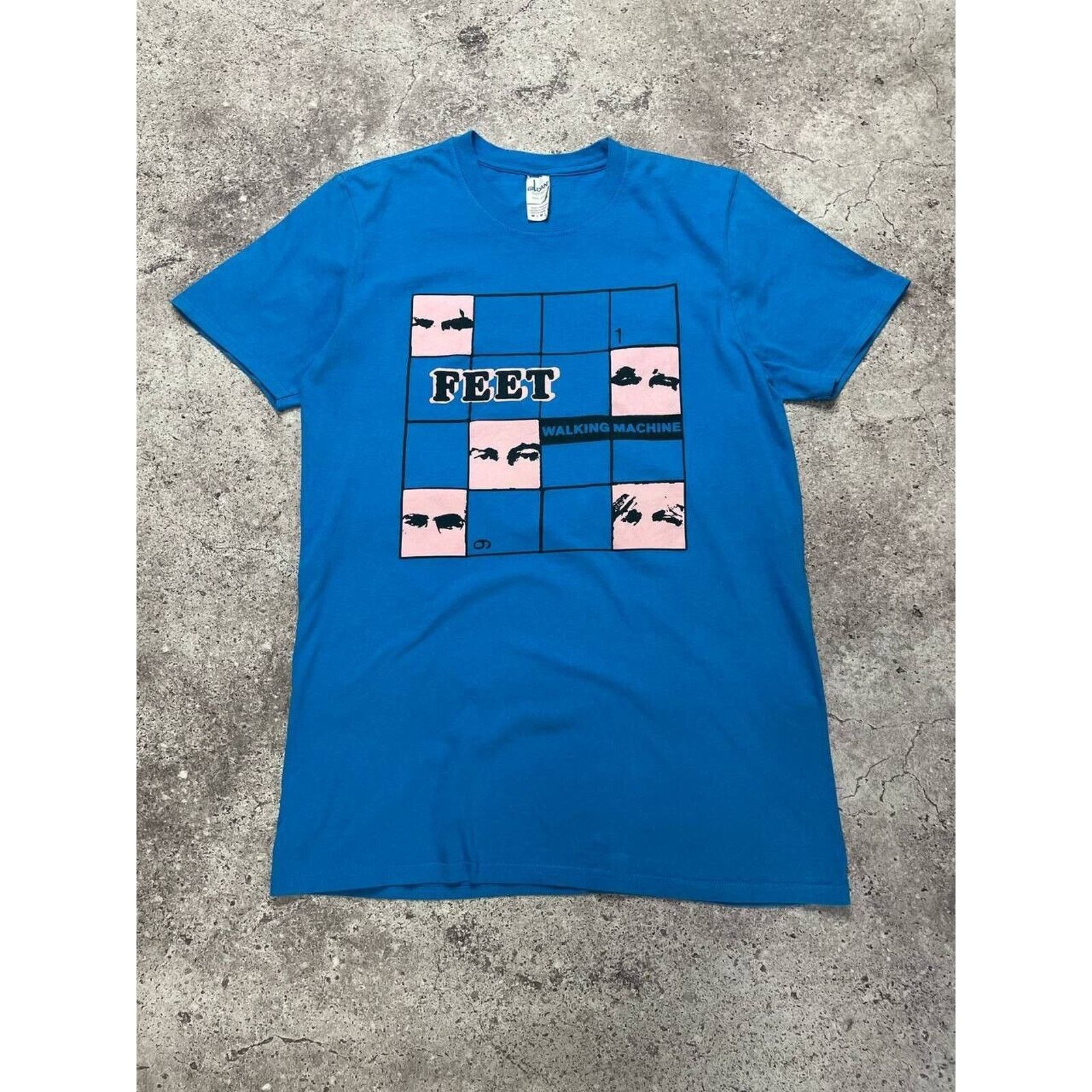 Band Tees × Vintage Vintage M Blue T-Shirt Feet Walking Machine Vintage Style Size US M / EU 48-50 / 2 - 1 Thumbnail