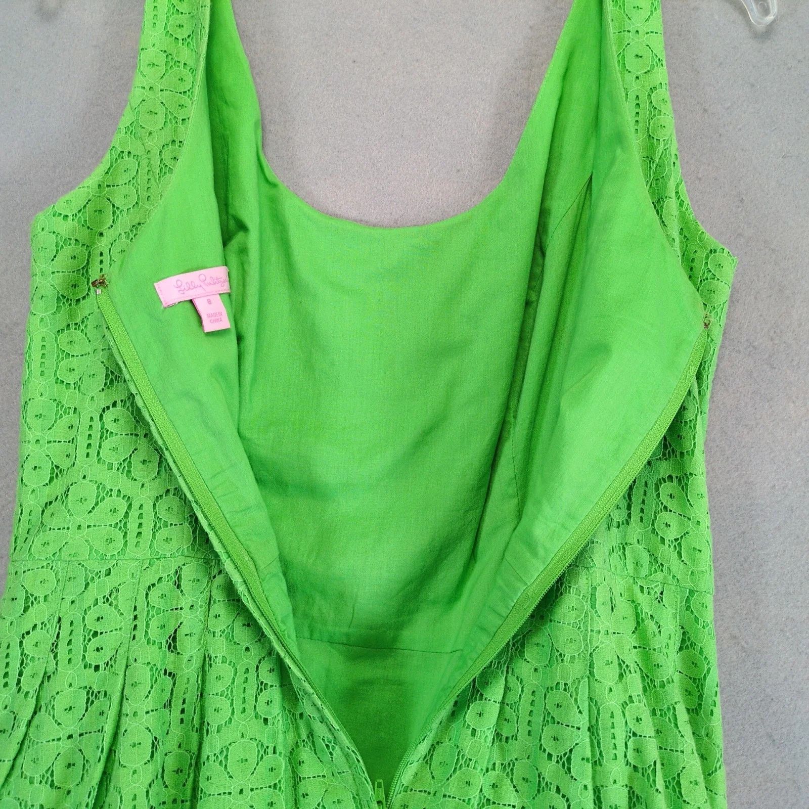 Lilly Pulitzer Lilly Pulitzer Posey Green Daisy Lane Lace Fit & Flare Dress Size M / US 6-8 / IT 42-44 - 9 Thumbnail